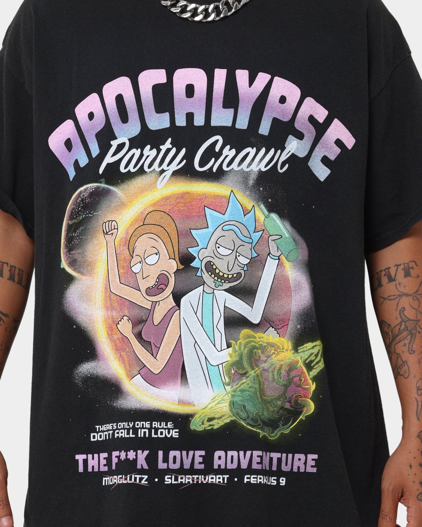 Goat Crew X Rick And Morty Apocalypse Vintage T-Shirt Black Wash