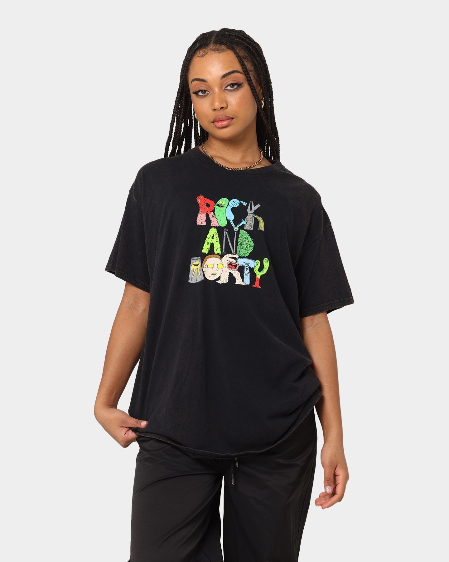 Goat Crew X Rick And Morty Beast Vintage T-Shirt Black Wash Style001