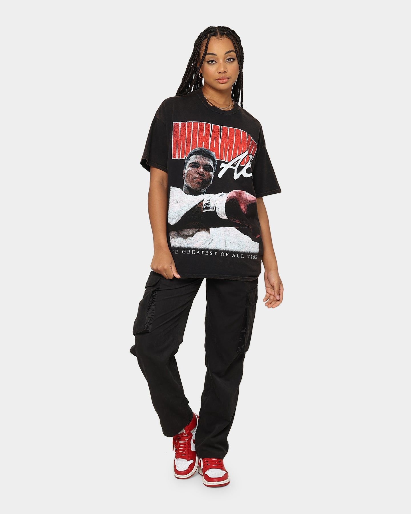 Goat Crew X Muhammad Ali Ringer Vintage T-Shirt Black Wash Style001