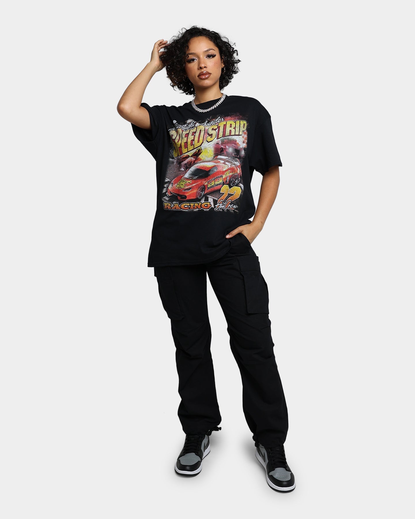 Goat Crew Speed Strip Vintage T-Shirt Black Style001