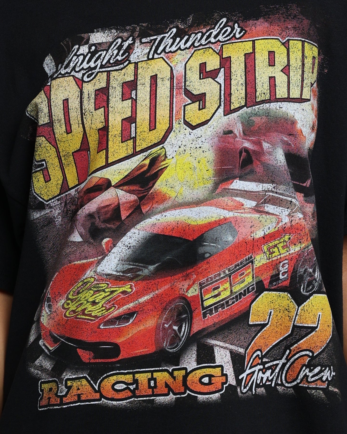 Goat Crew Speed Strip Vintage T-Shirt Black Style001