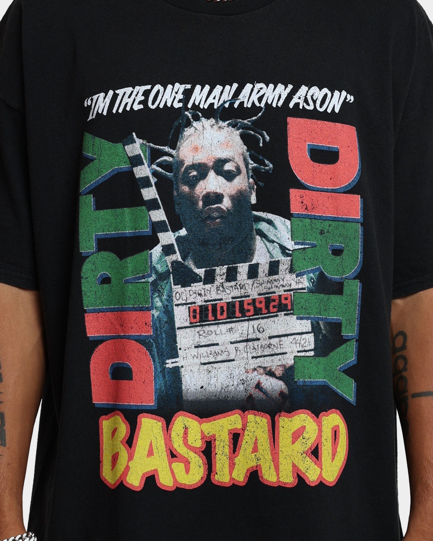 Goat Crew X Ol' Dirty Bastard One Man Army Vintage T-Shirt Washed Black