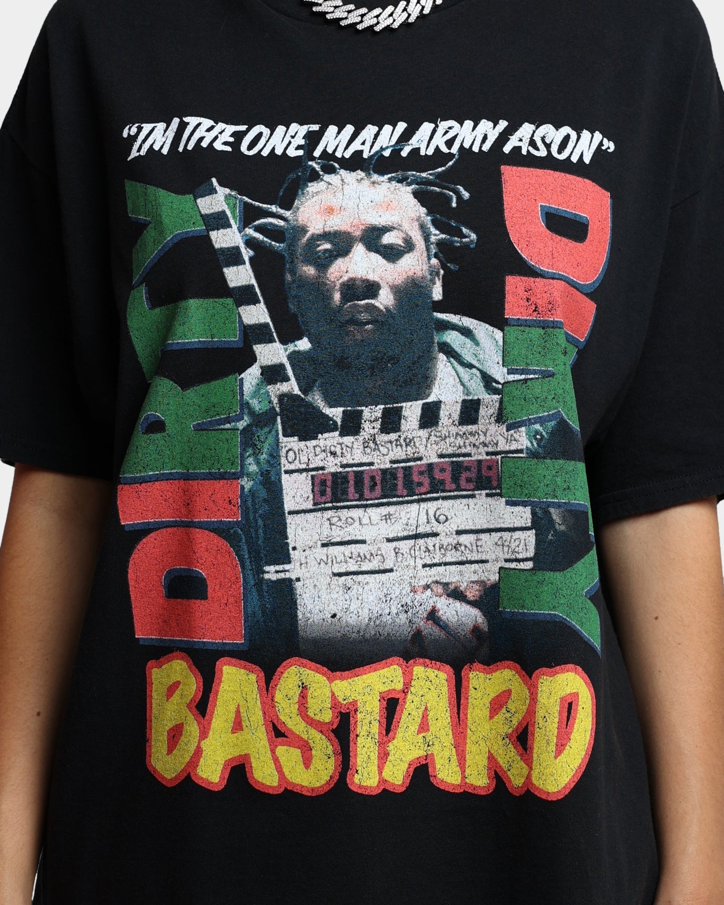 Goat Crew X Ol' Dirty Bastard One Man Army Vintage T-Shirt Washed Black Style001