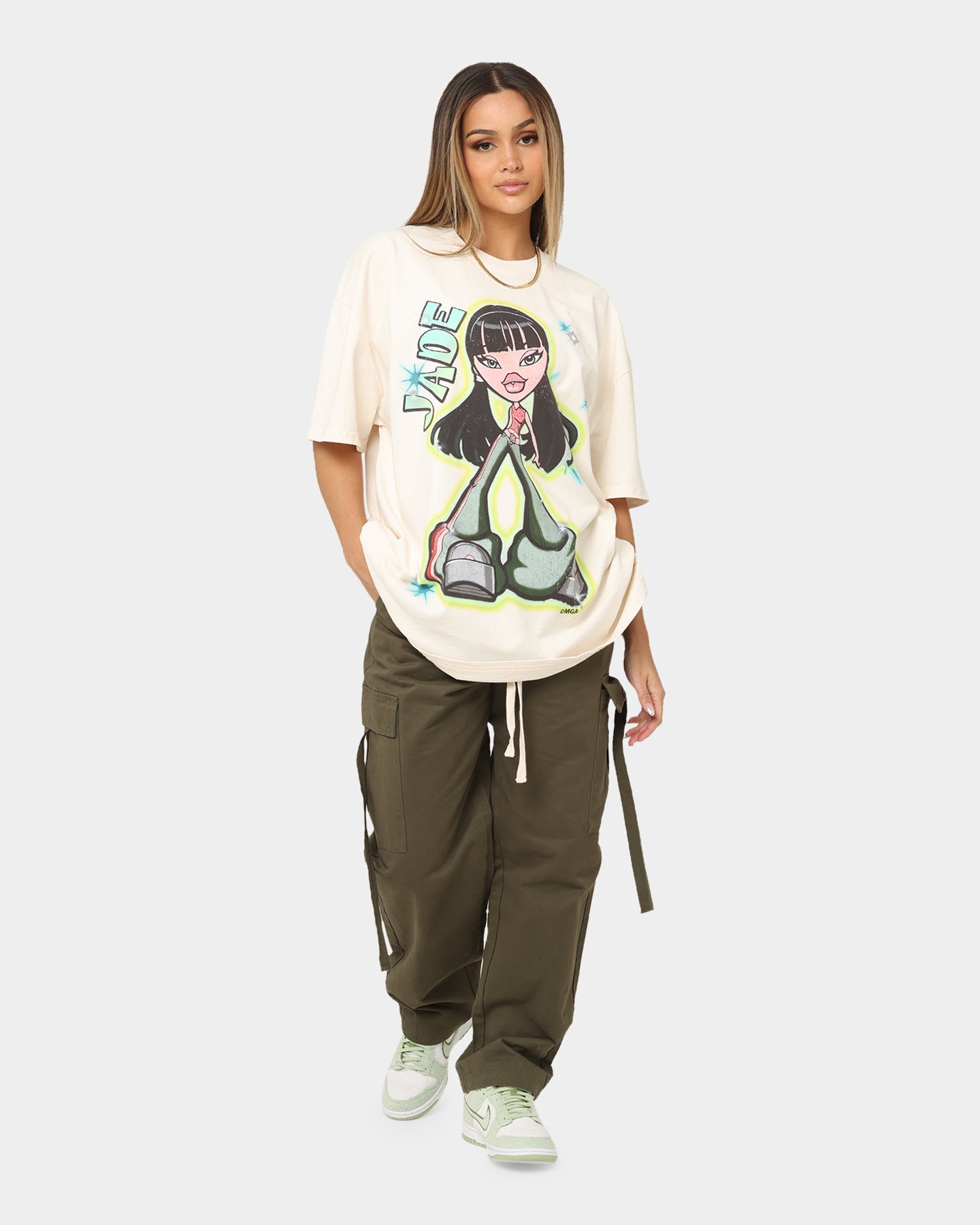 American Thrift X Bratz Jade Heavyweight Vintage T-Shirt Off White Style001