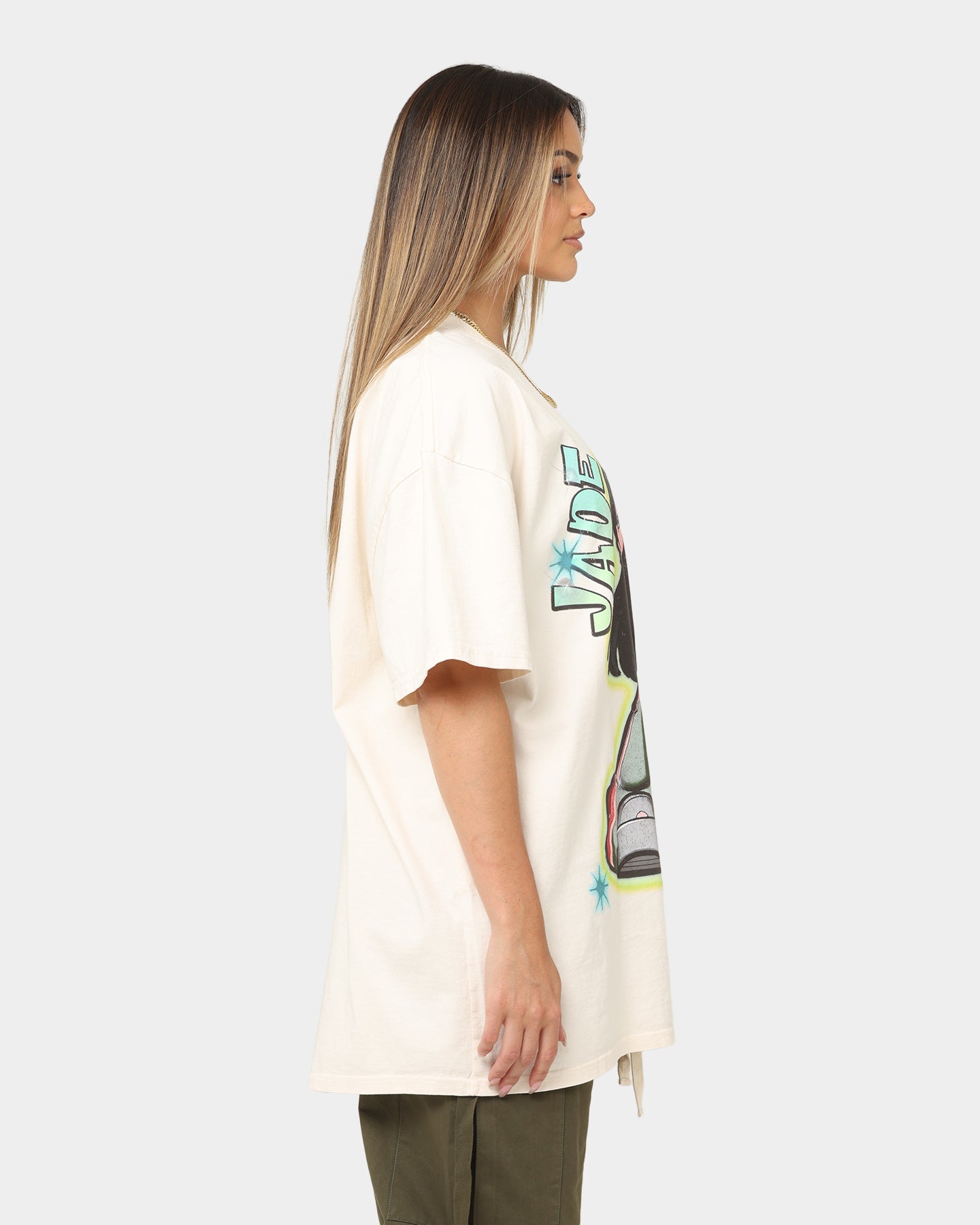 American Thrift X Bratz Jade Heavyweight Vintage T-Shirt Off White Style001
