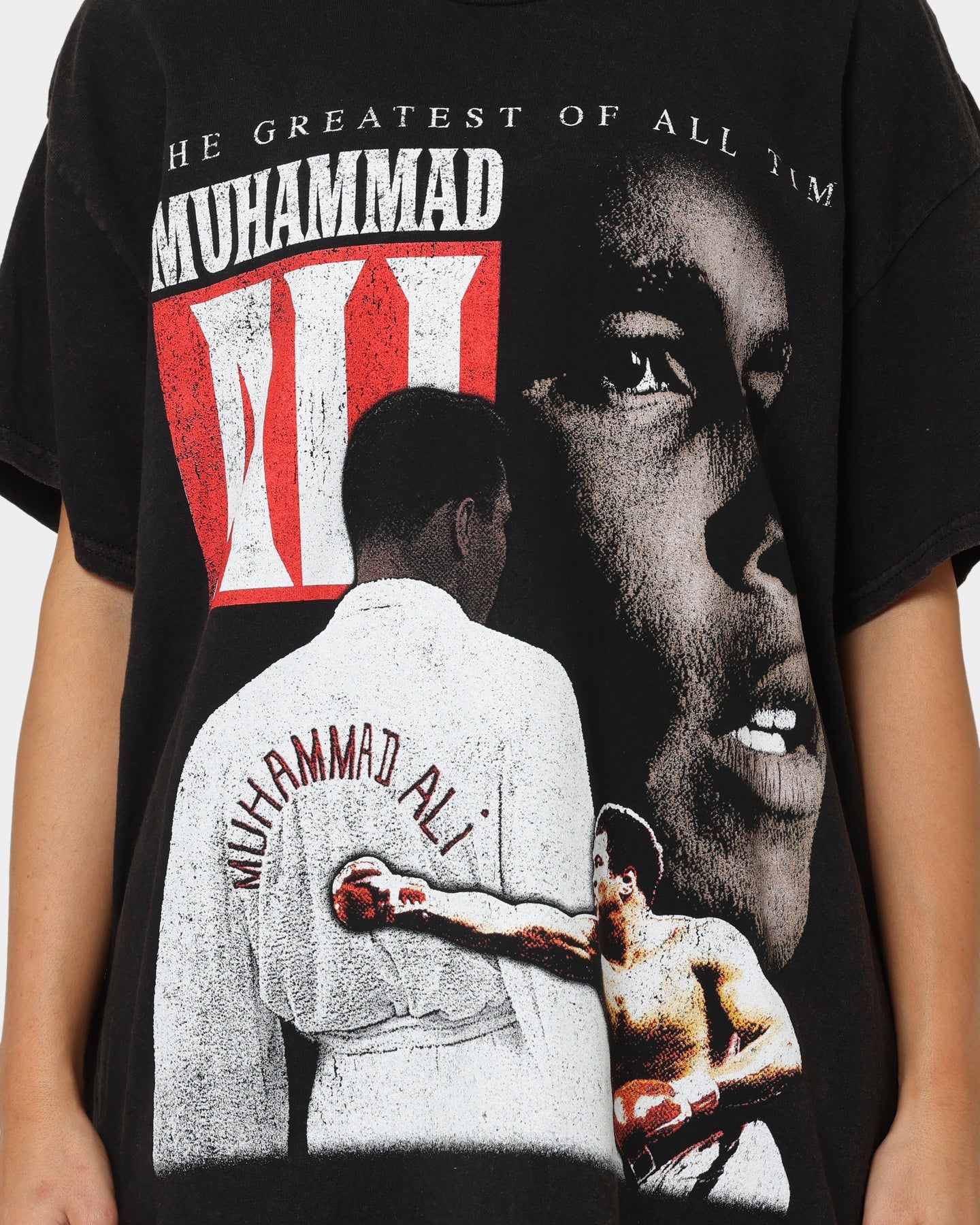 Goat Crew X Muhammad Ali Greatest Vintage T-Shirt Black Wash Style001