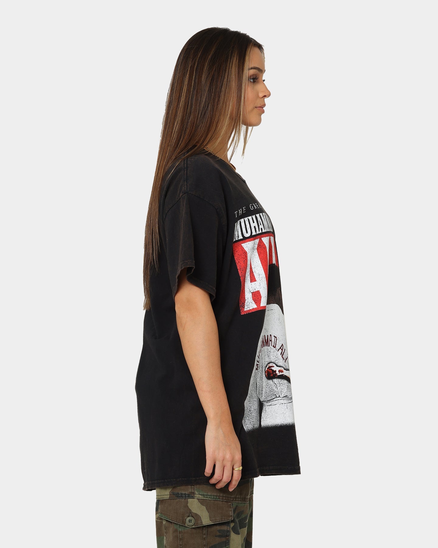 Goat Crew X Muhammad Ali Greatest Vintage T-Shirt Black Wash Style001