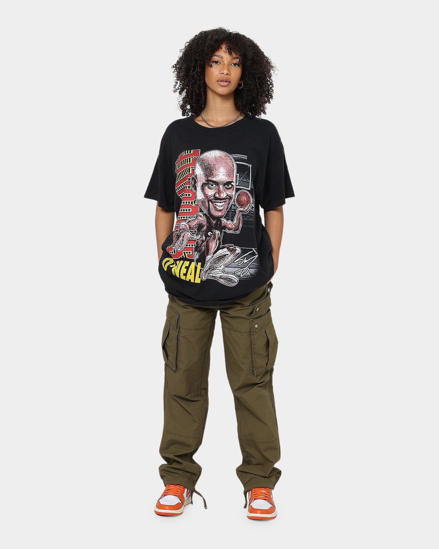 Goat Crew X Shaq Man of Steel Vintage T-Shirt Washed Black Style001