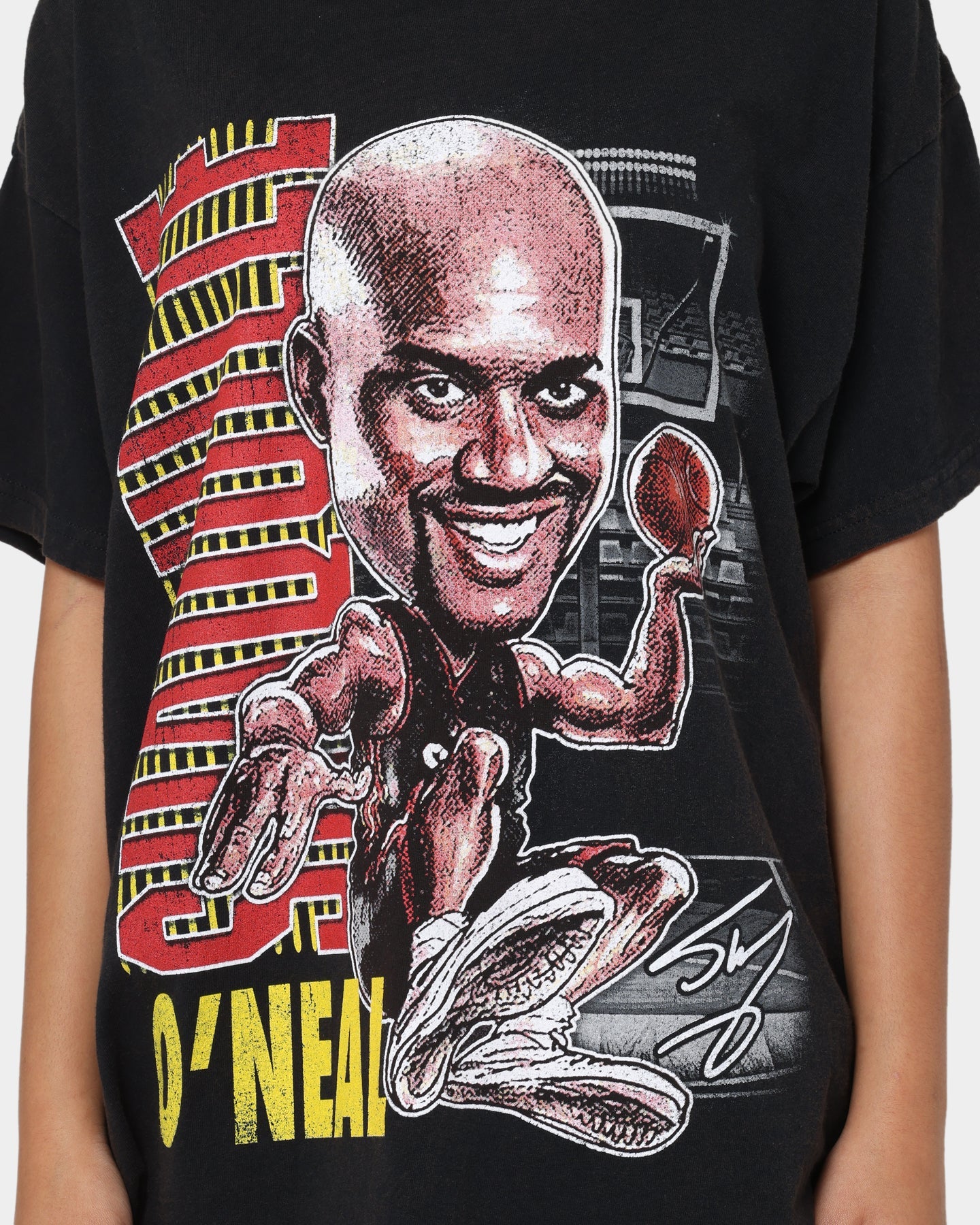 Goat Crew X Shaq Man of Steel Vintage T-Shirt Washed Black Style001