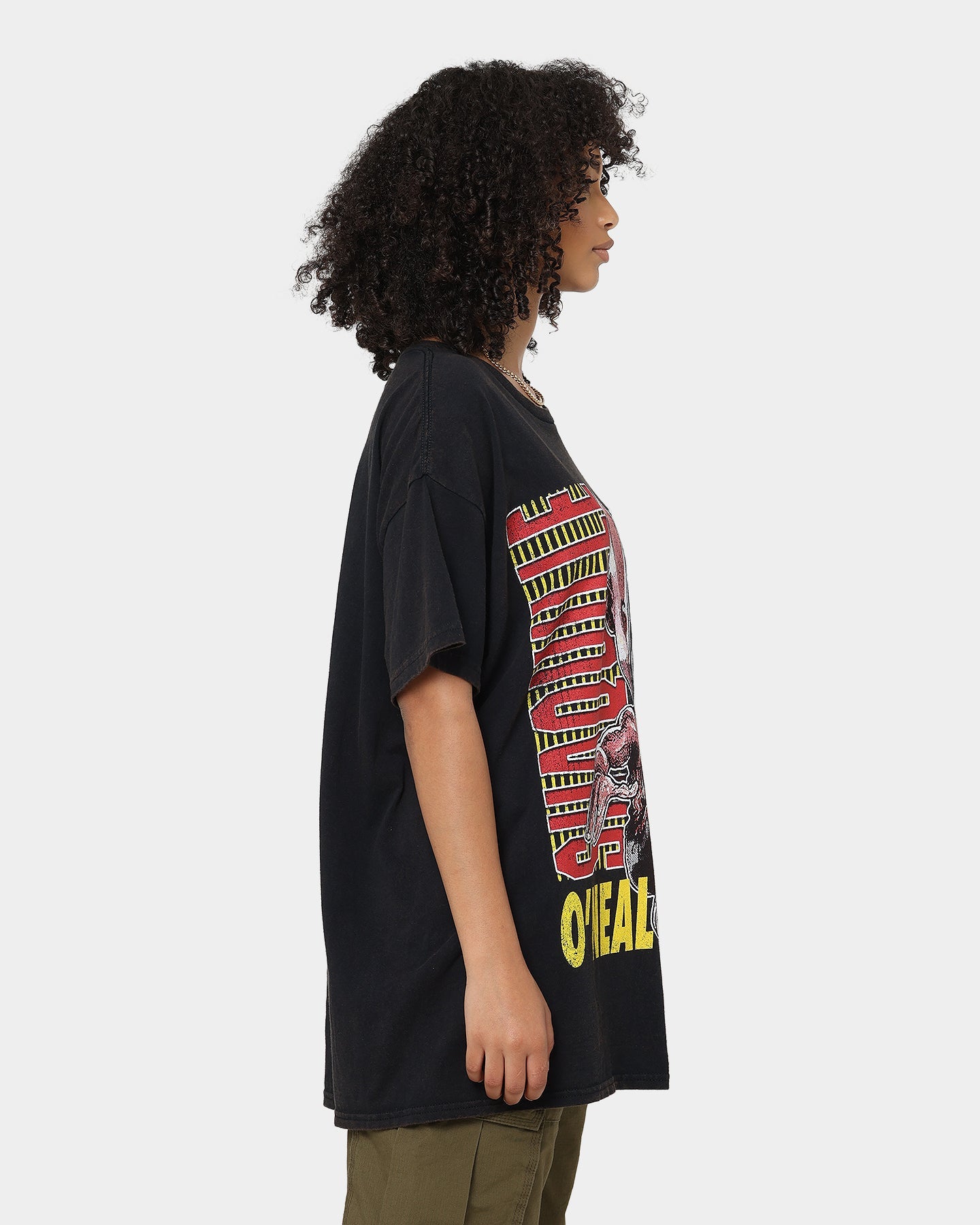 Goat Crew X Shaq Man of Steel Vintage T-Shirt Washed Black Style001