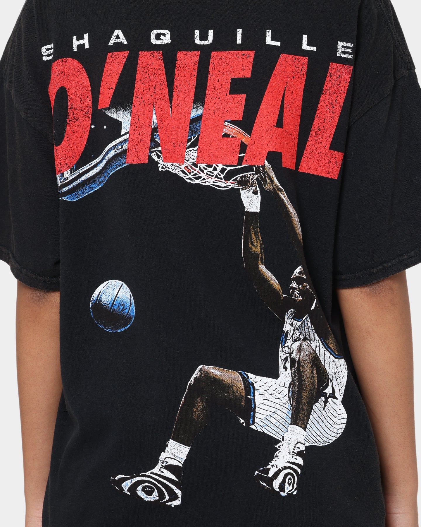 Goat Crew X Shaq Dunk Vintage T-Shirt Washed Black Style001