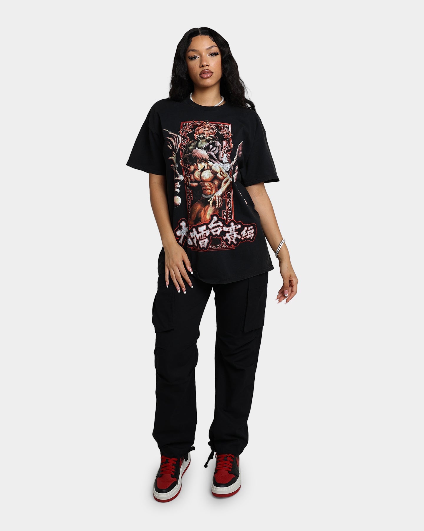 Goat Crew X Baki Hanma The Raitai Tournament Vintage T-Shirt Black Wash Style001
