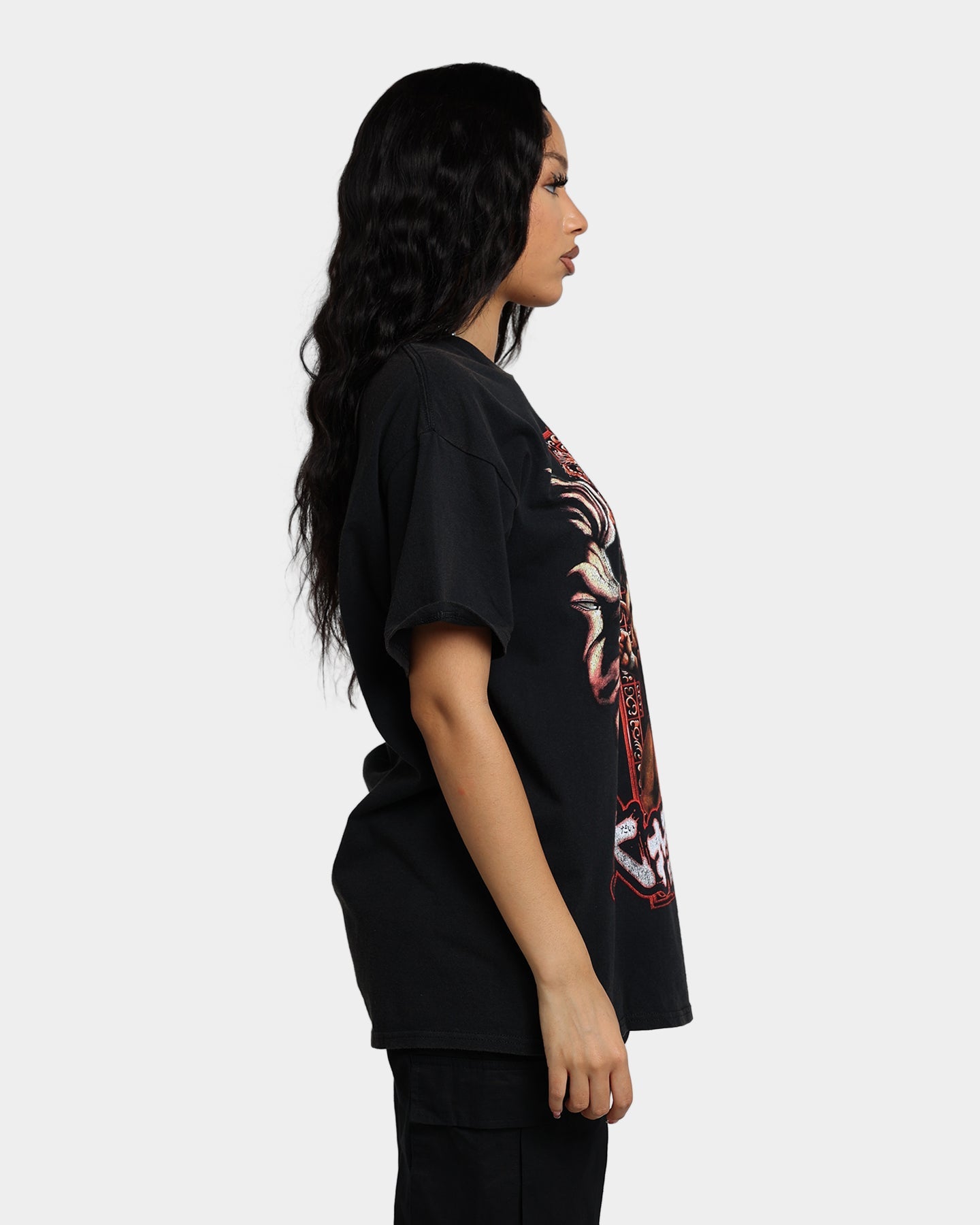 Goat Crew X Baki Hanma The Raitai Tournament Vintage T-Shirt Black Wash Style001
