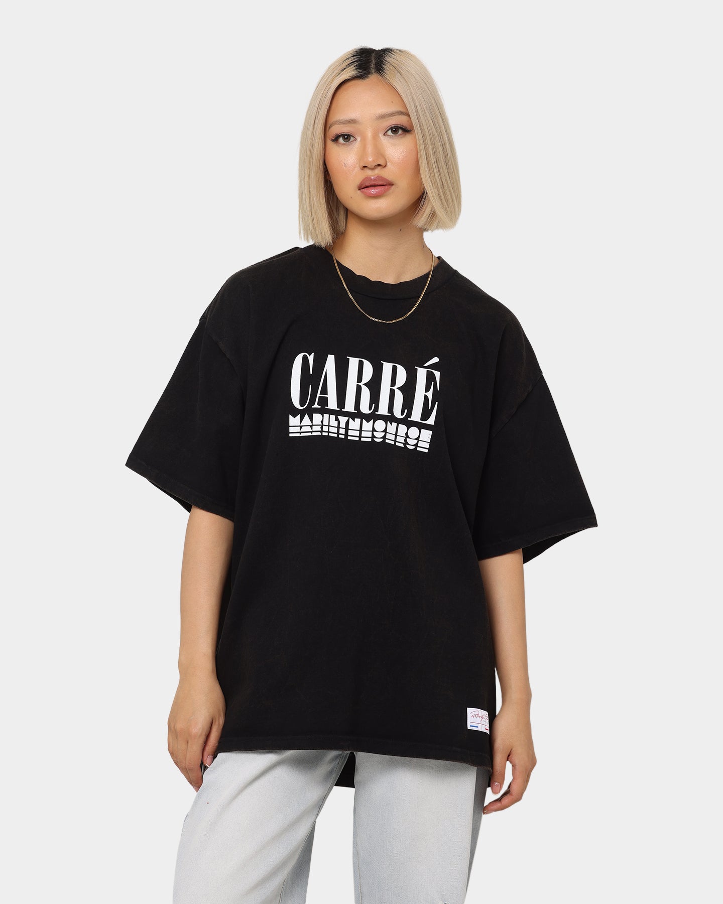 Carré X Marilyn Monroe Collage Vintage T-Shirt Washed Black Style001