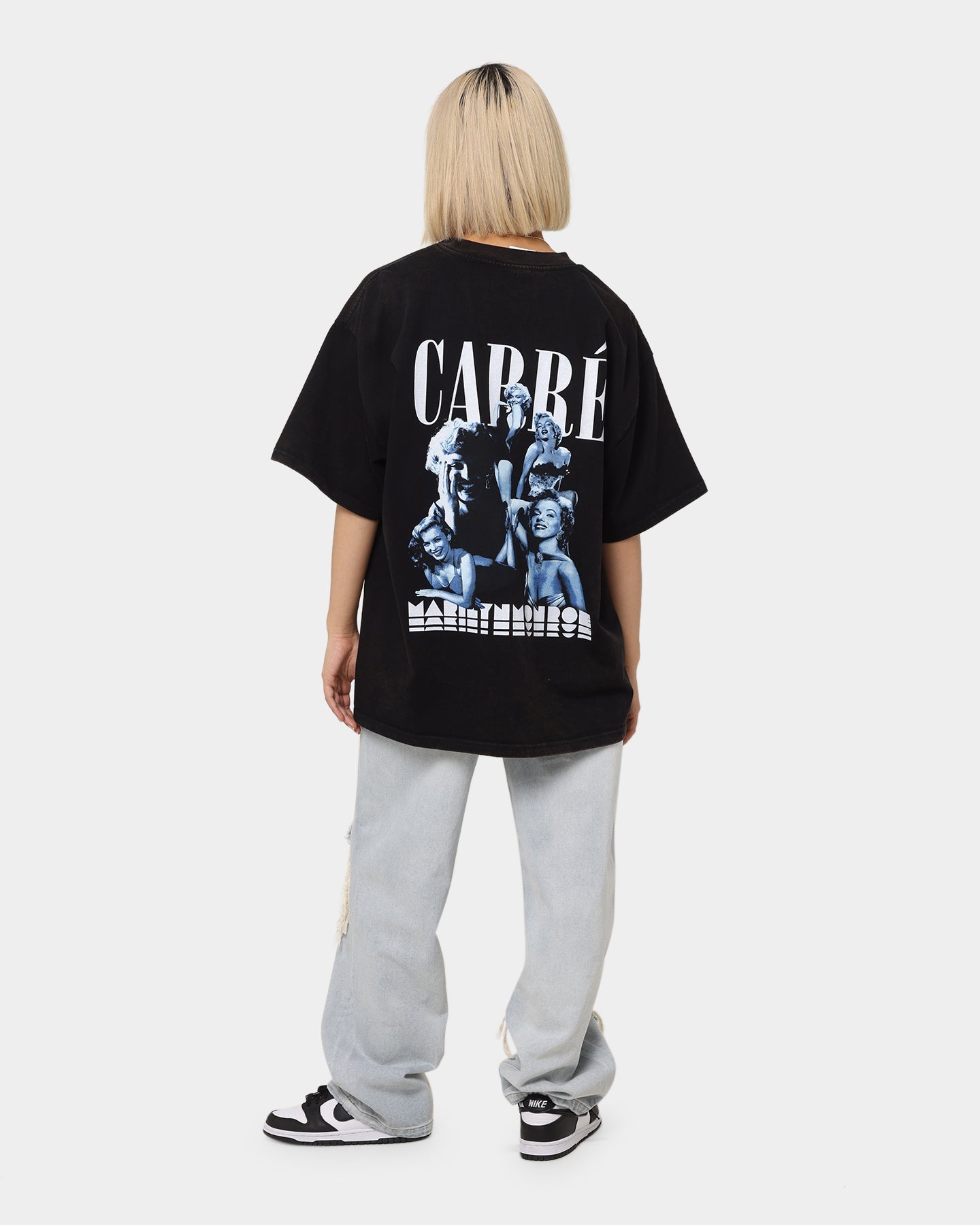 Carré X Marilyn Monroe Collage Vintage T-Shirt Washed Black Style001