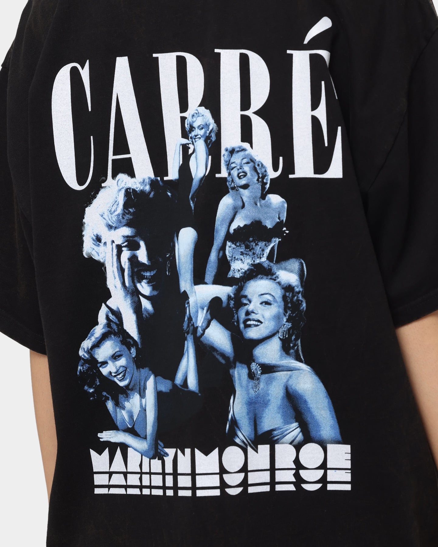 Carré X Marilyn Monroe Collage Vintage T-Shirt Washed Black Style001