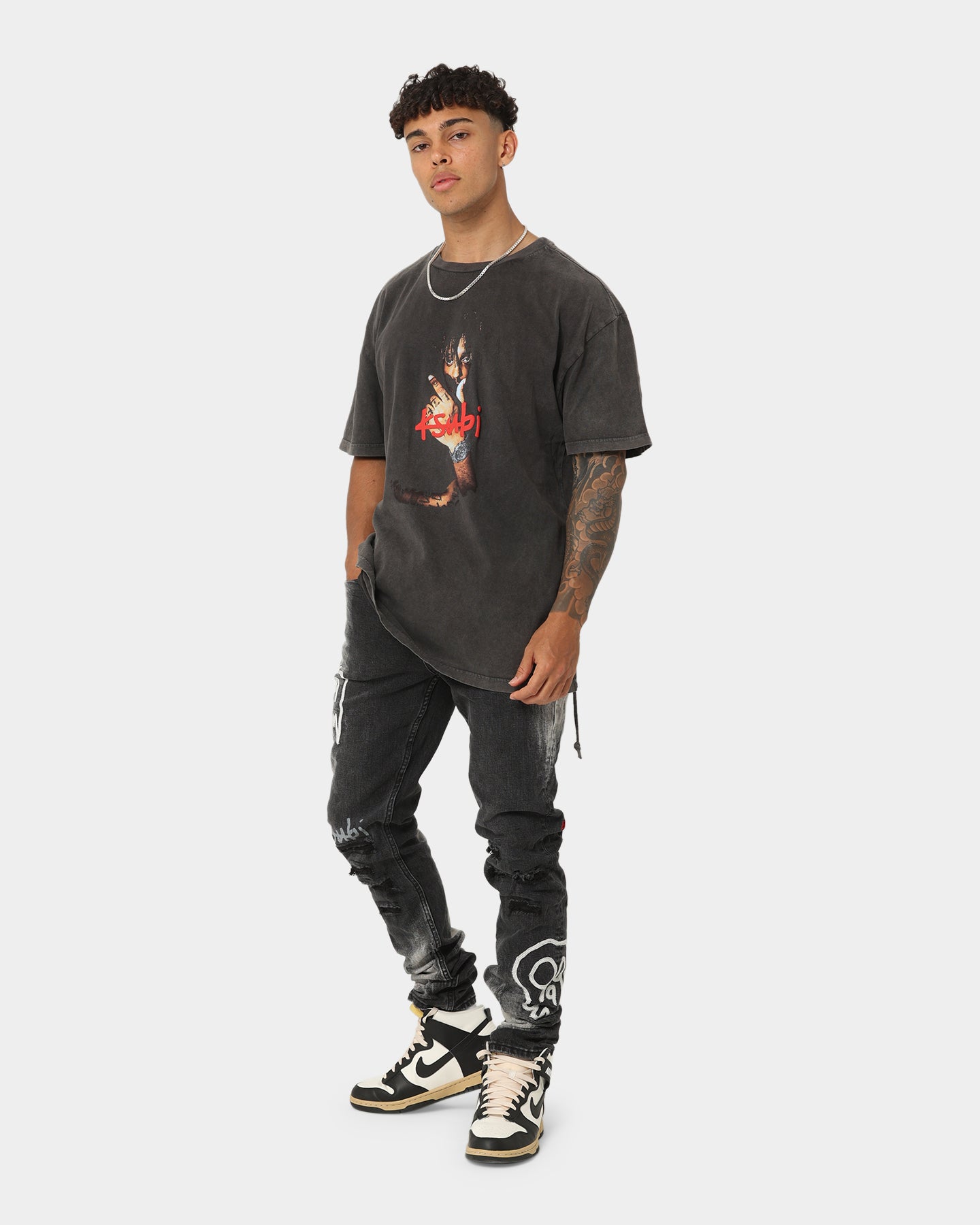 Ksubi X Juice Wrld 999 Biggie Vintage T-Shirt Faded Black