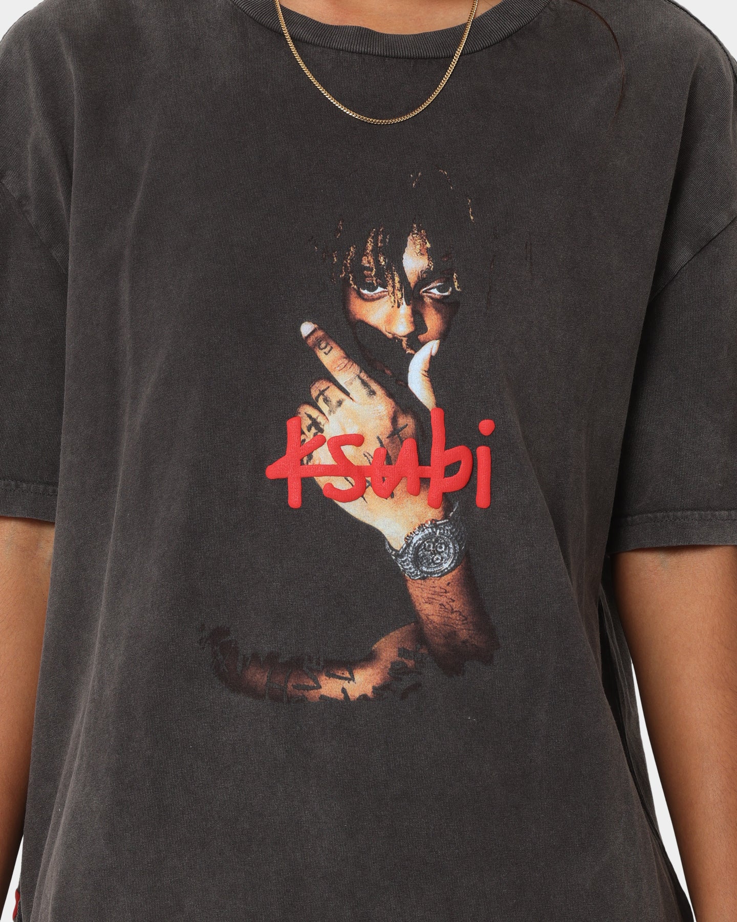 Ksubi X Juice Wrld 999 Biggie Vintage T-Shirt Faded Black Style001
