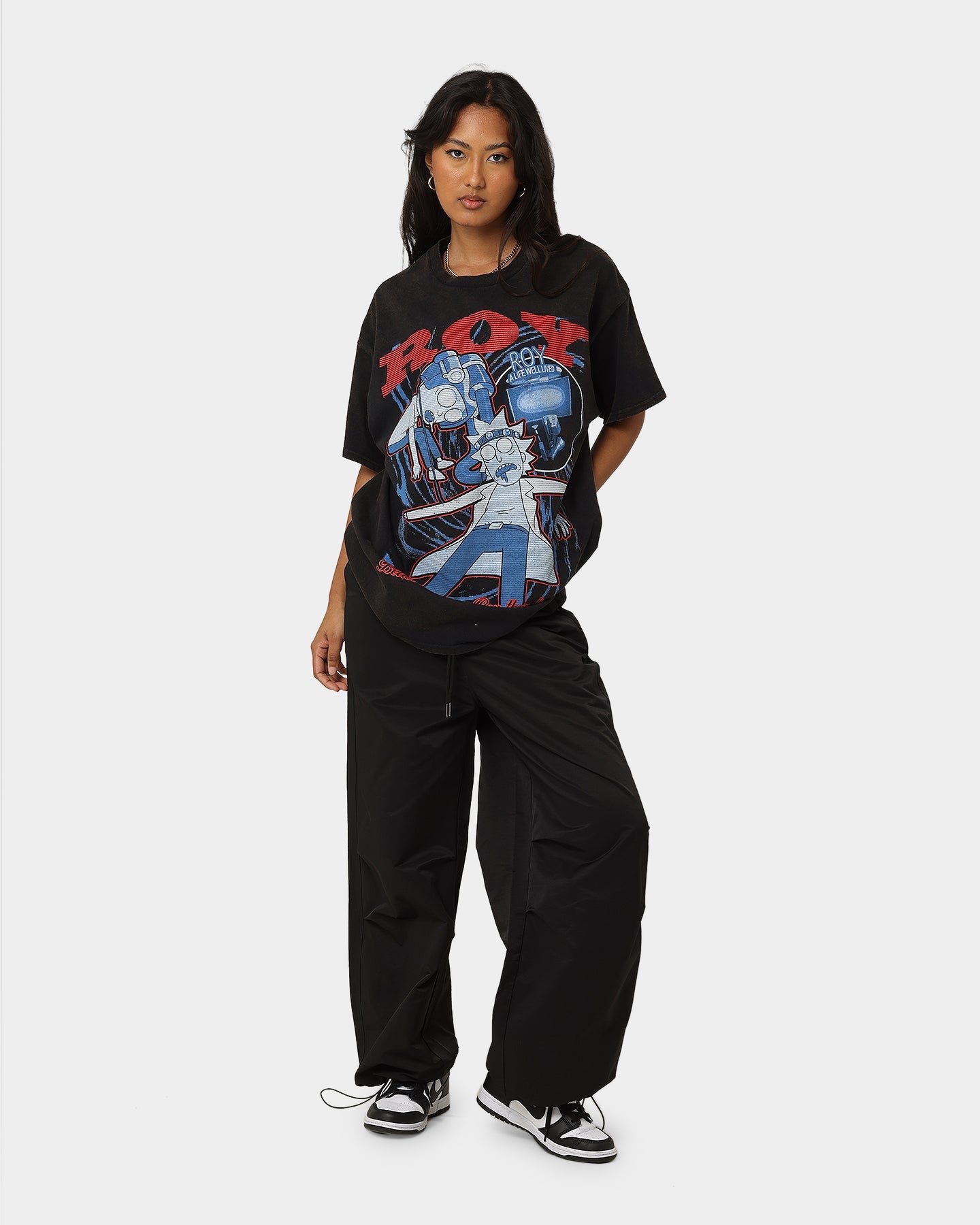 Goat Crew X Rick And Morty Roy Vintage T-Shirt Washed Black Style001