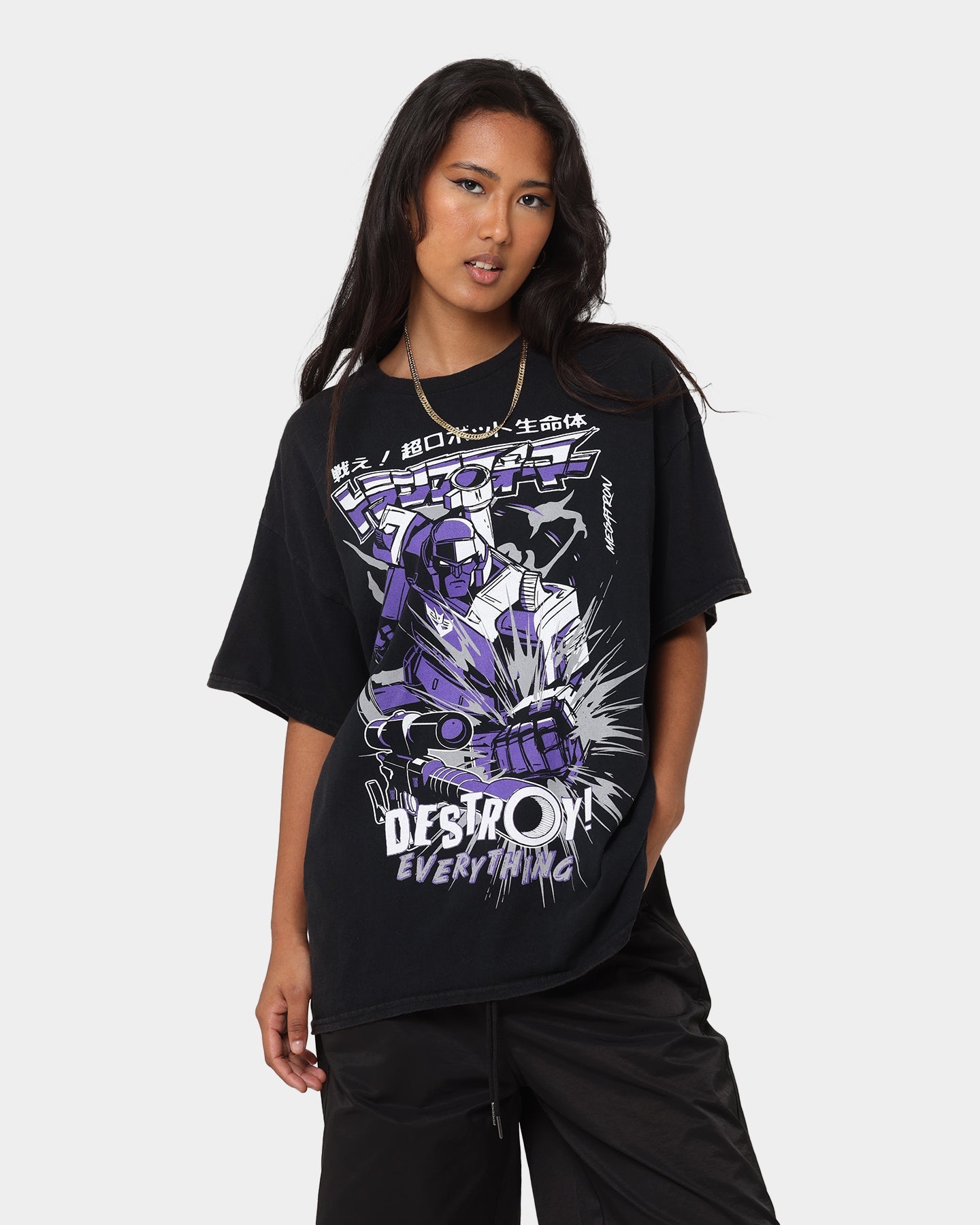 Goat Crew X Transformers Decepticons Vintage T-Shirt Black Wash Style001