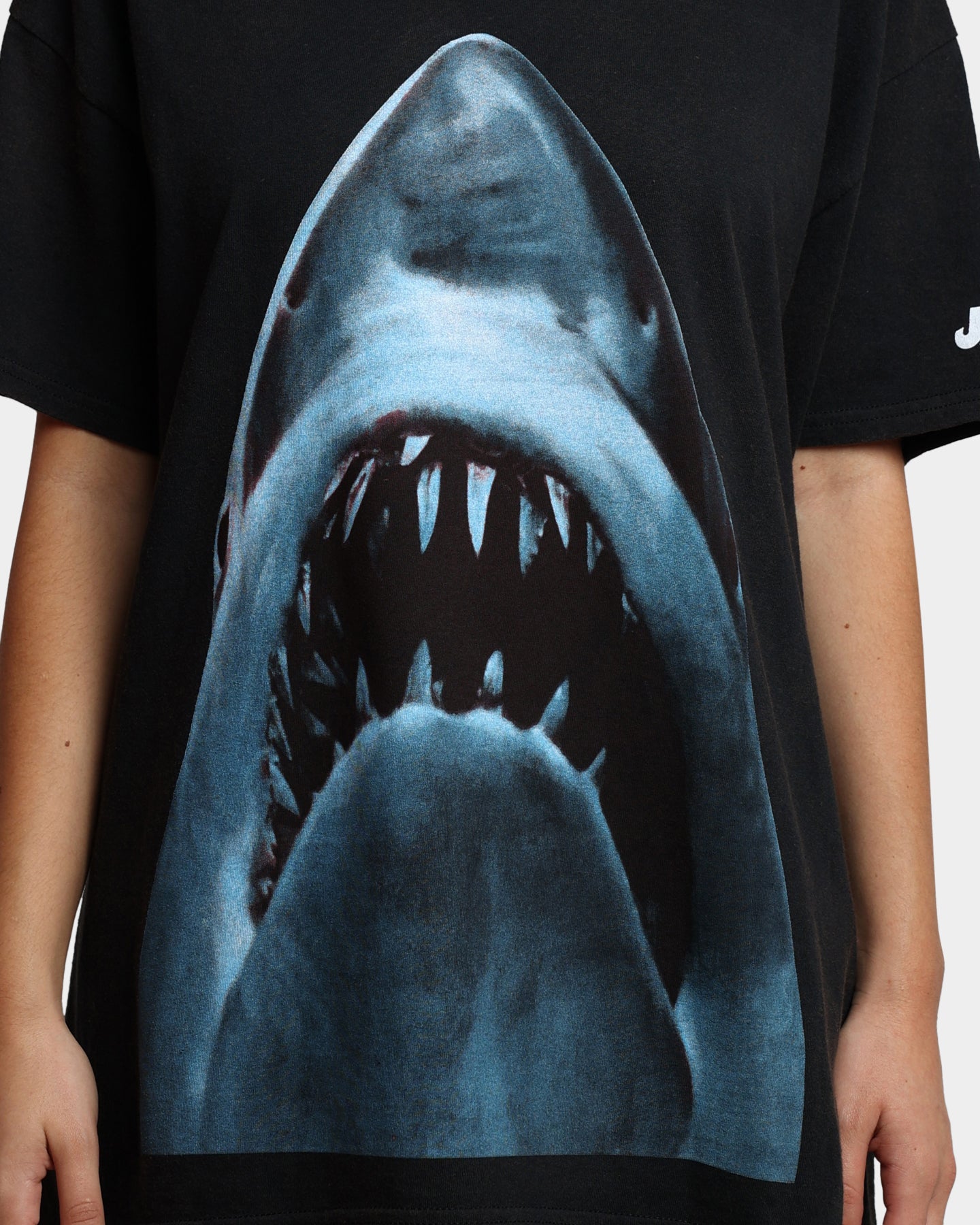 American Thrift X Jaws Jaws Vintage T-Shirt Black Wash Style001