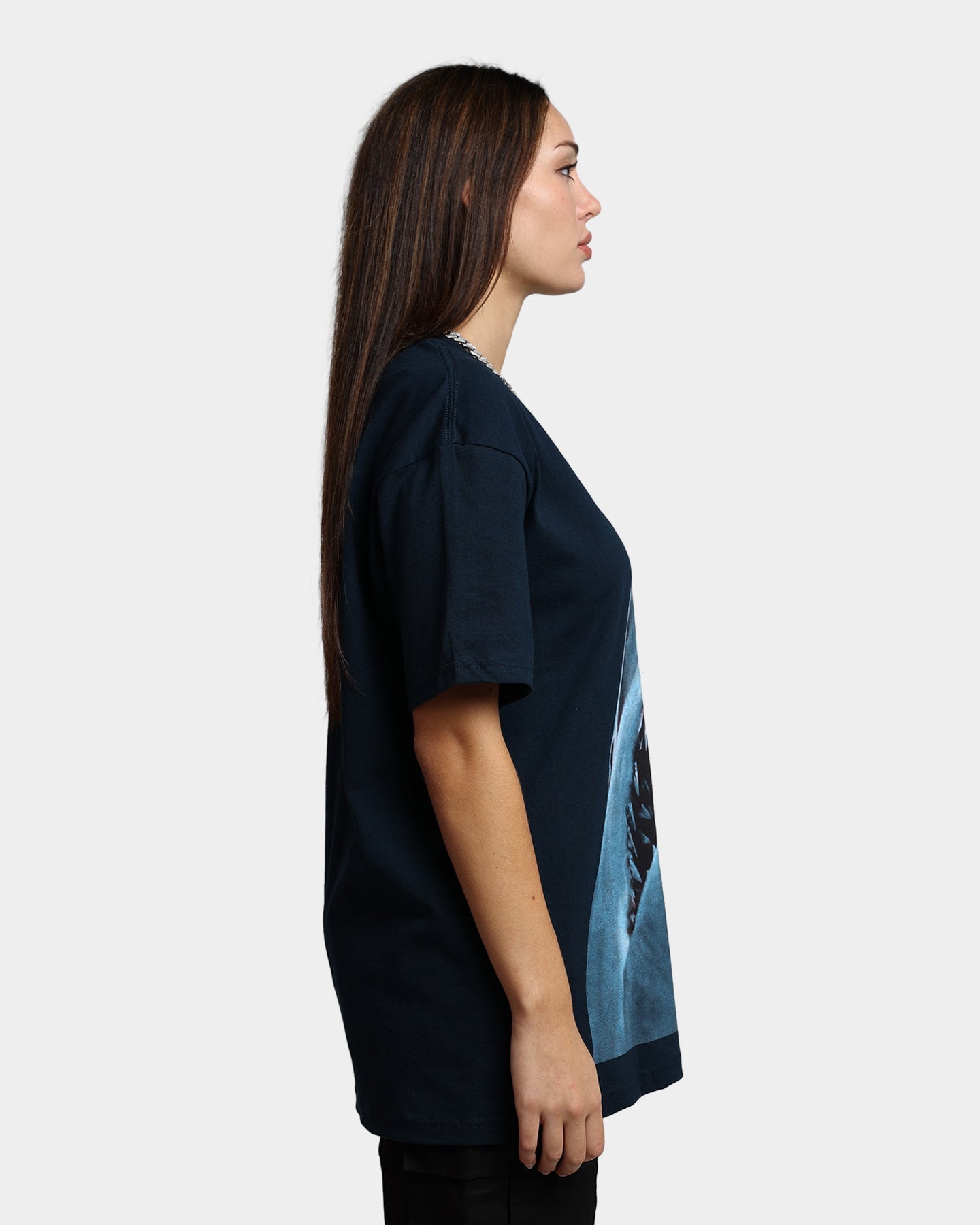 American Thrift X Jaws Jaws Vintage T-Shirt Navy Style001