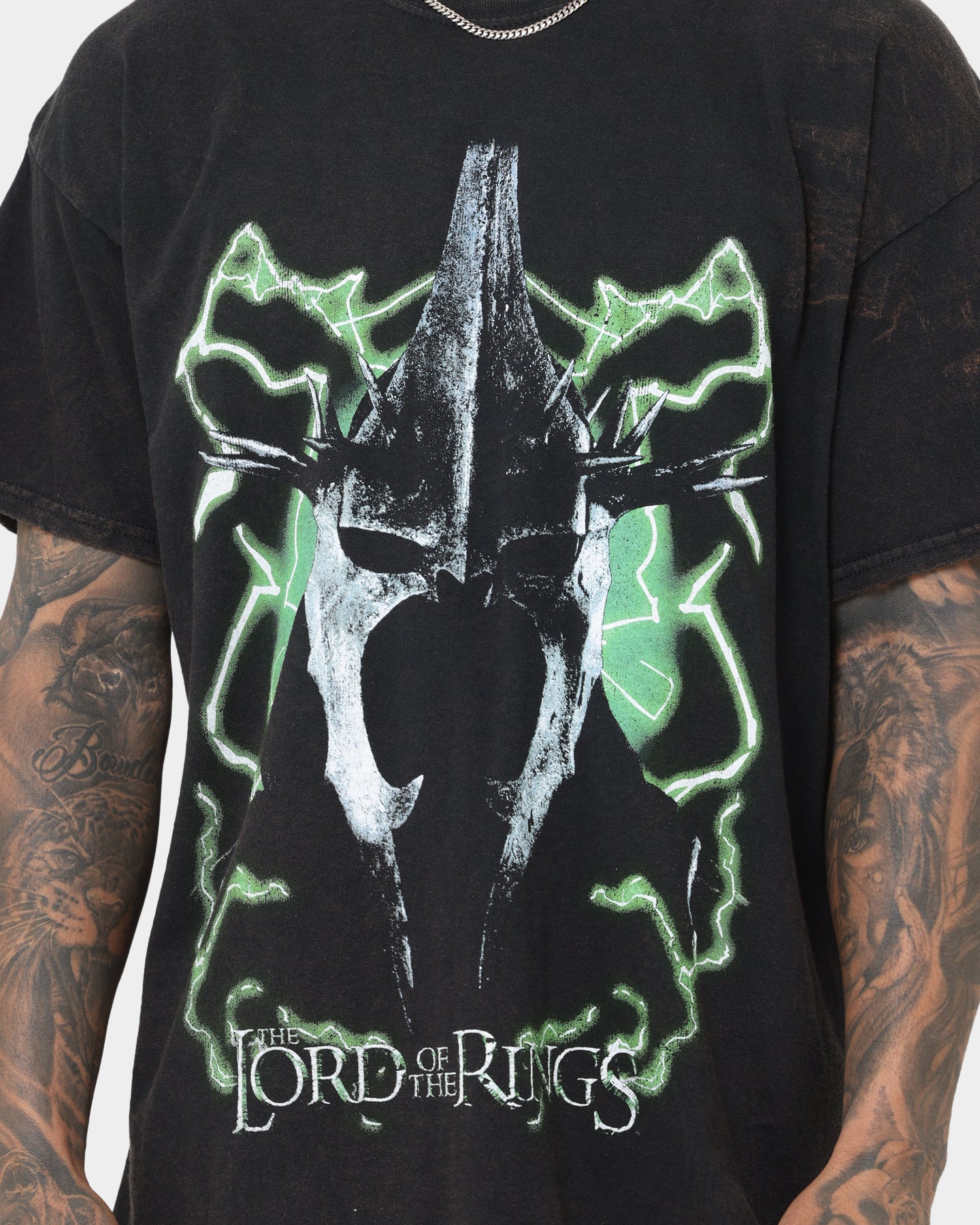 American Thrift X The Lord Of The Rings Witch Kings Of Angmar Vintage T-Shirt Washed Black Style002
