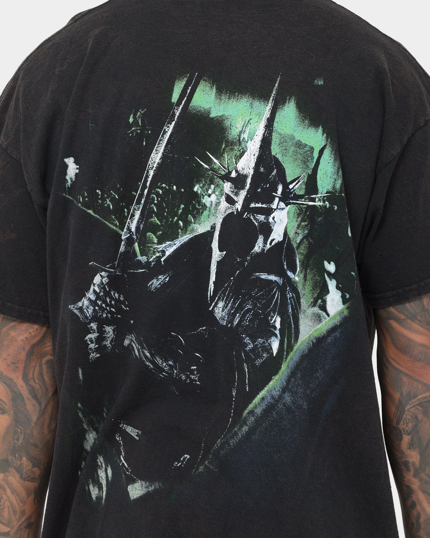 American Thrift X The Lord Of The Rings Witch Kings Of Angmar Vintage T-Shirt Washed Black Style002