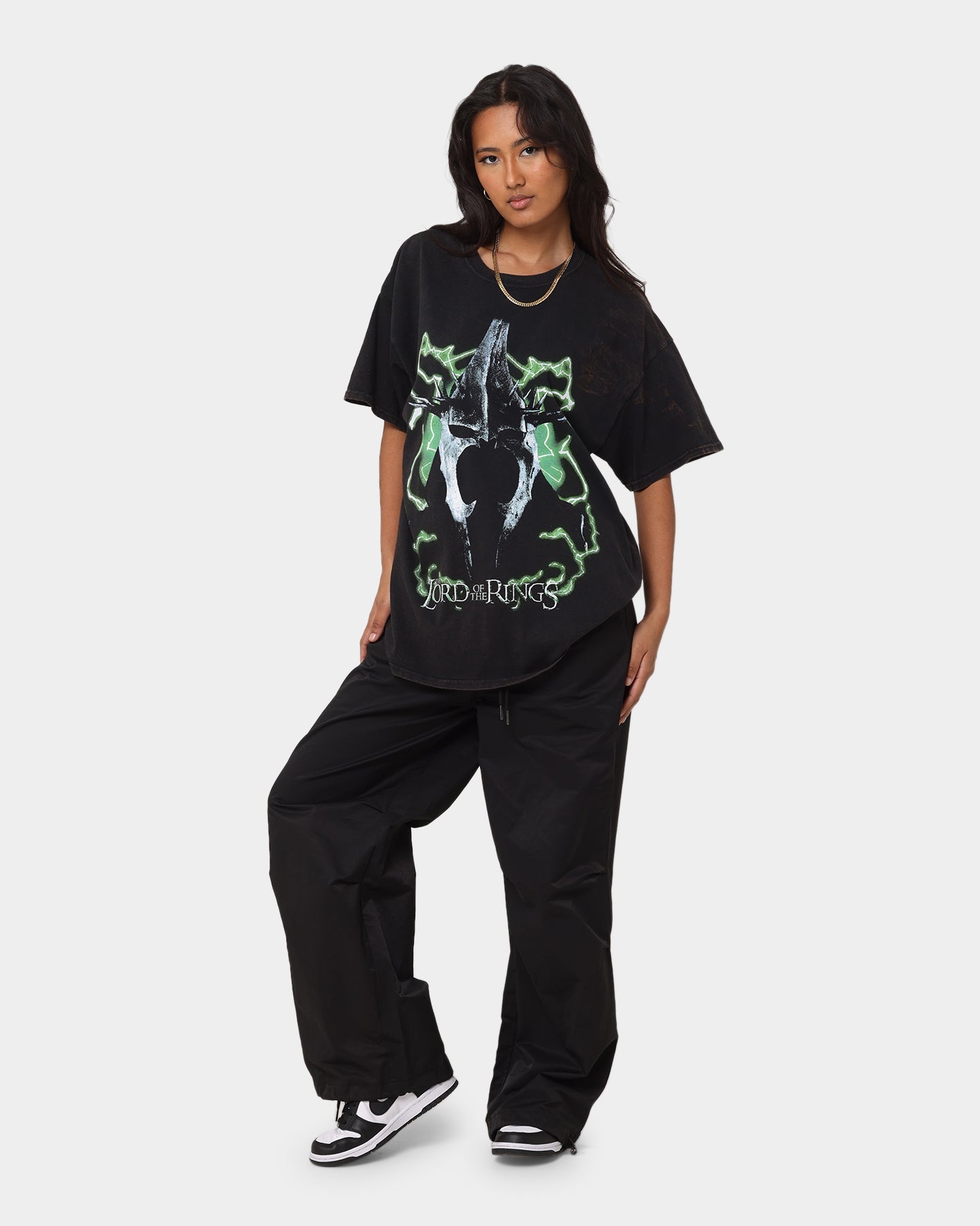 American Thrift X The Lord Of The Rings Witch Kings Of Angmar Vintage T-Shirt Washed Black Style001