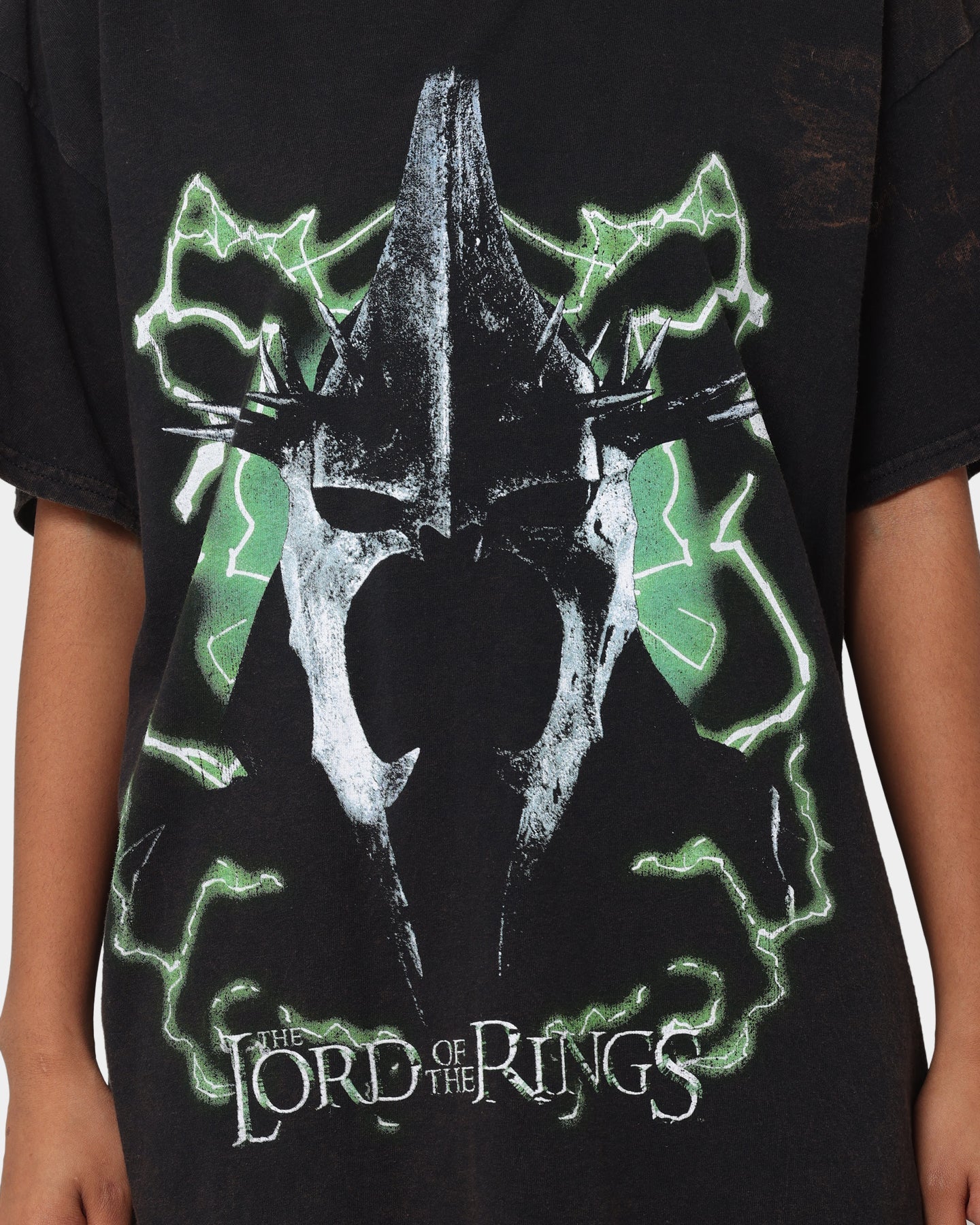 American Thrift X The Lord Of The Rings Witch Kings Of Angmar Vintage T-Shirt Washed Black Style001