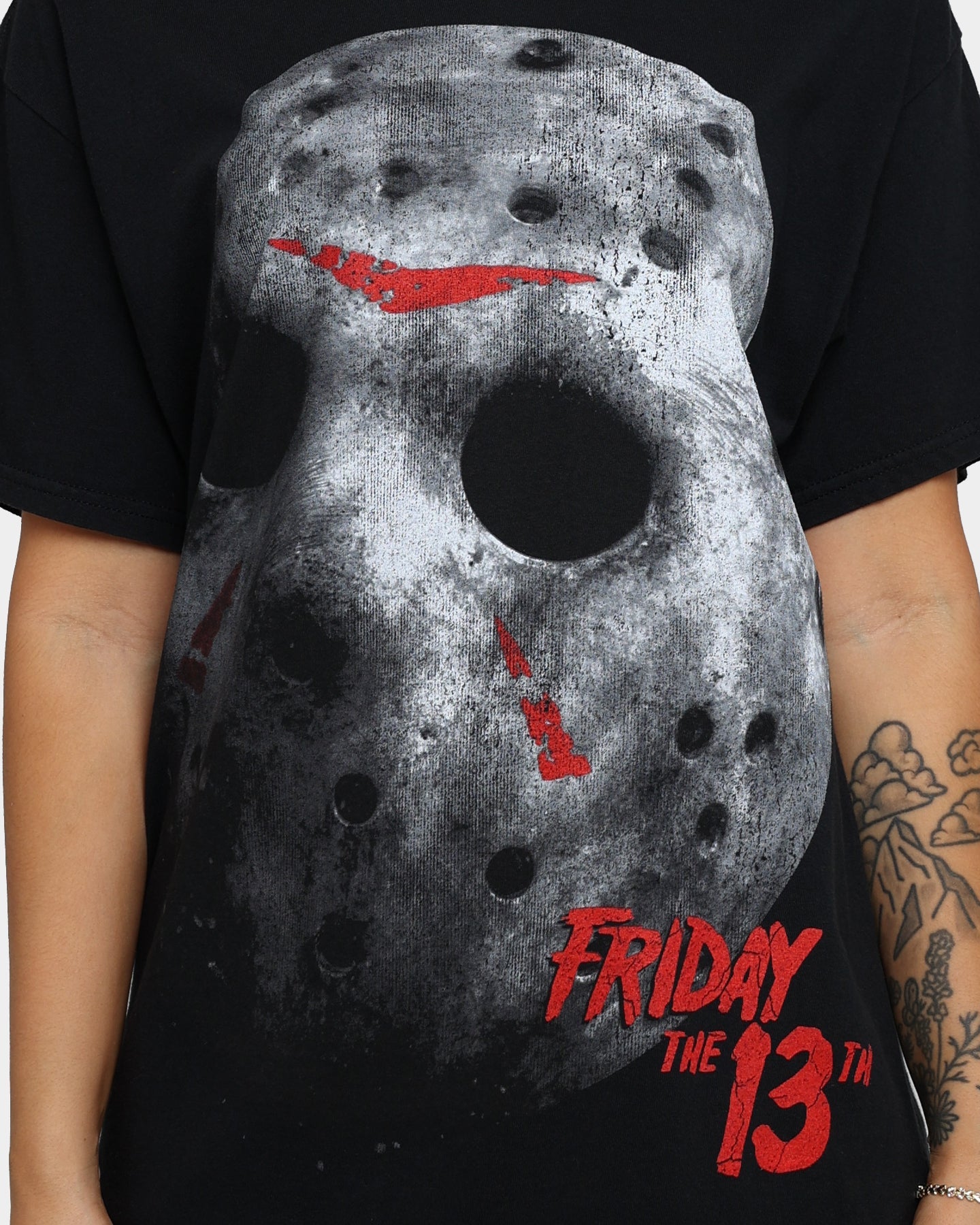 American Thrift X Friday The 13th Jason's Mask Vintage T-Shirt Black Wash Style001