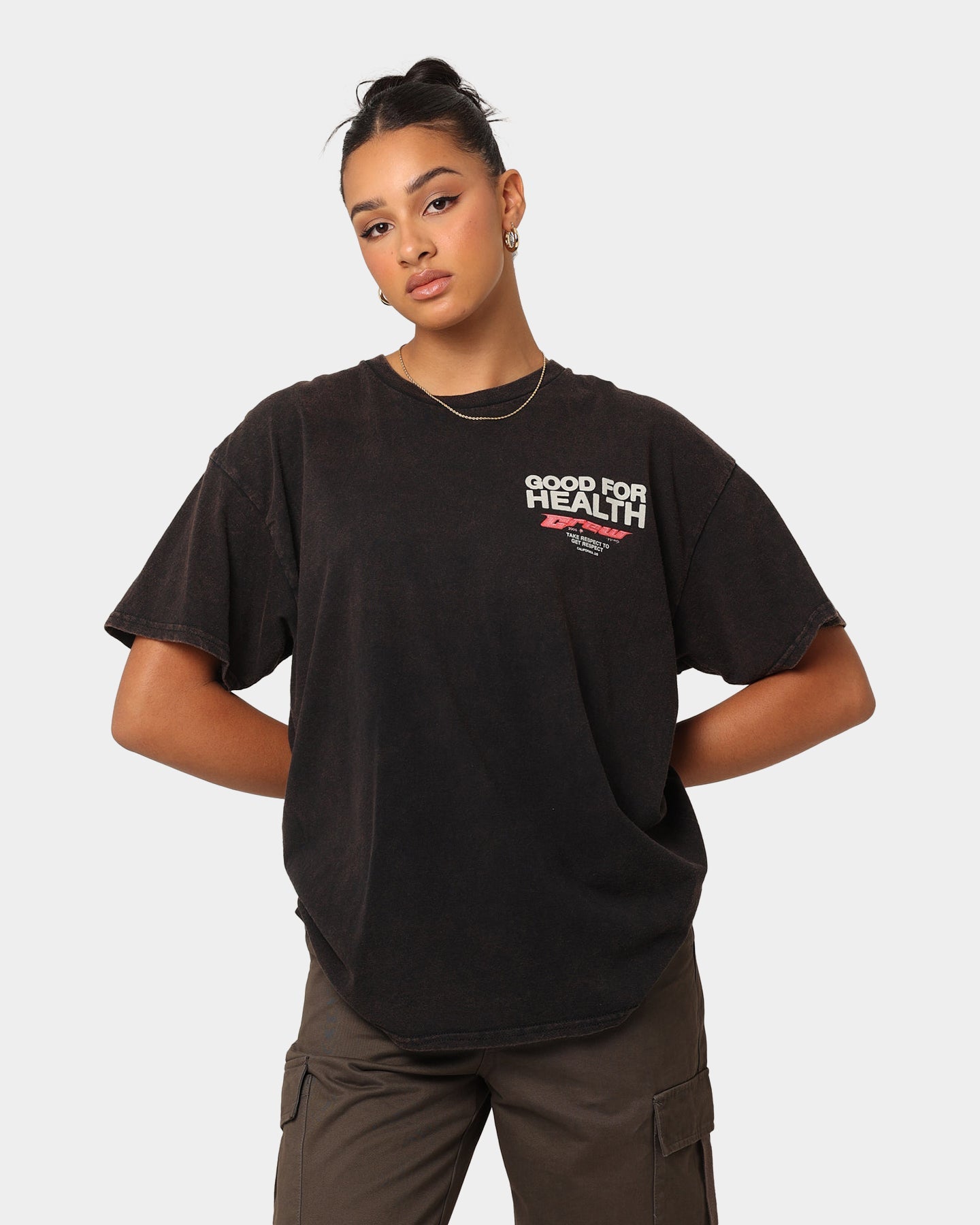 Goat Crew Good 4 Health Vintage T-Shirt Black Wash Style001