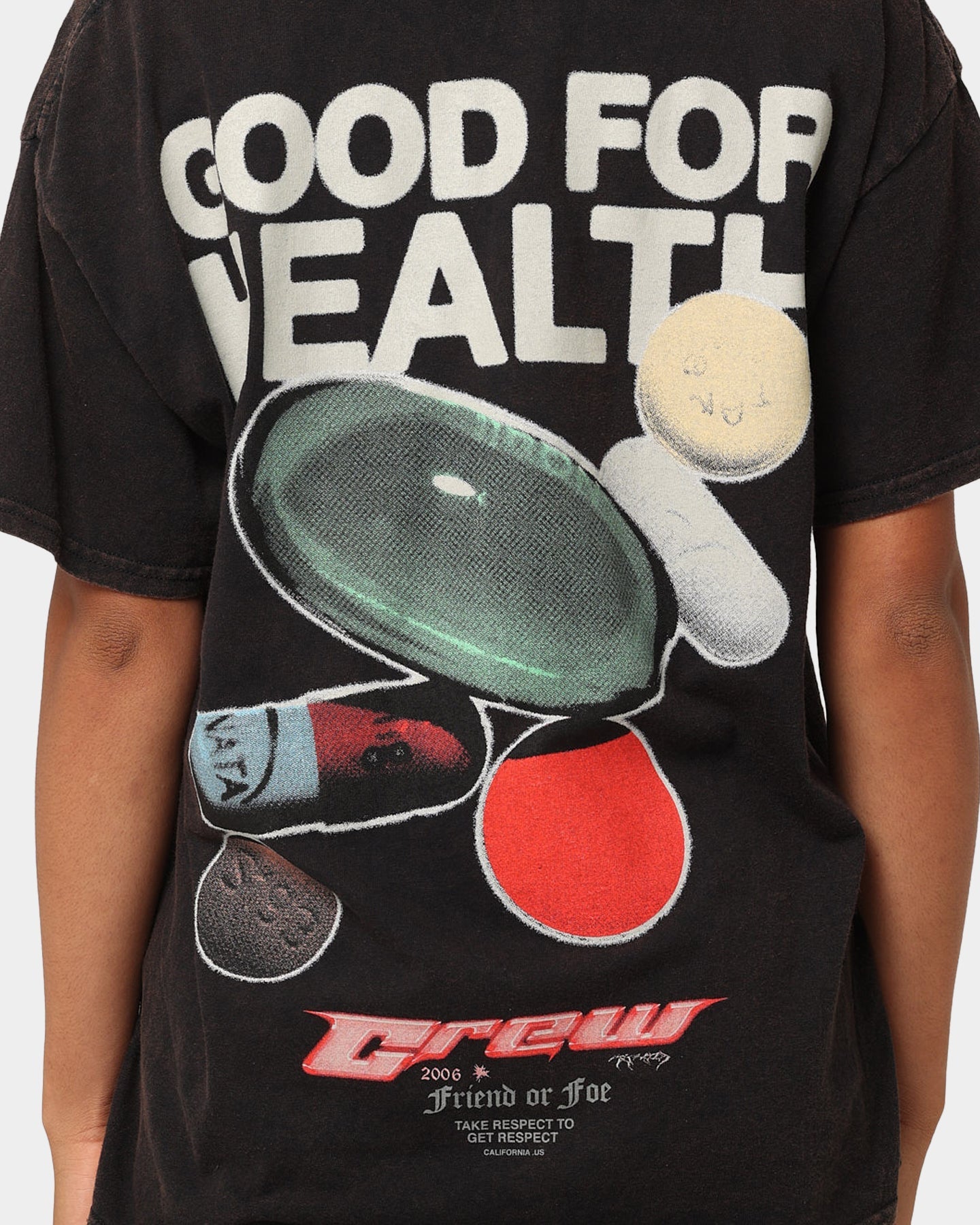 Goat Crew Good 4 Health Vintage T-Shirt Black Wash Style001