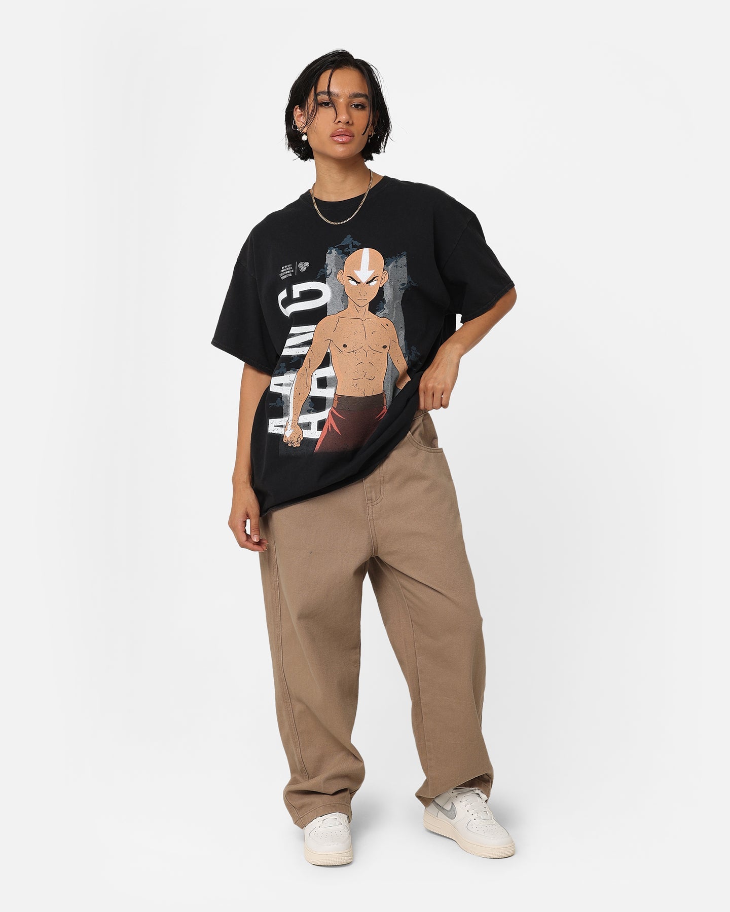 Goat Crew X Avatar: The Last Airbender Aang Vintage T-Shirt Black Wash Style001