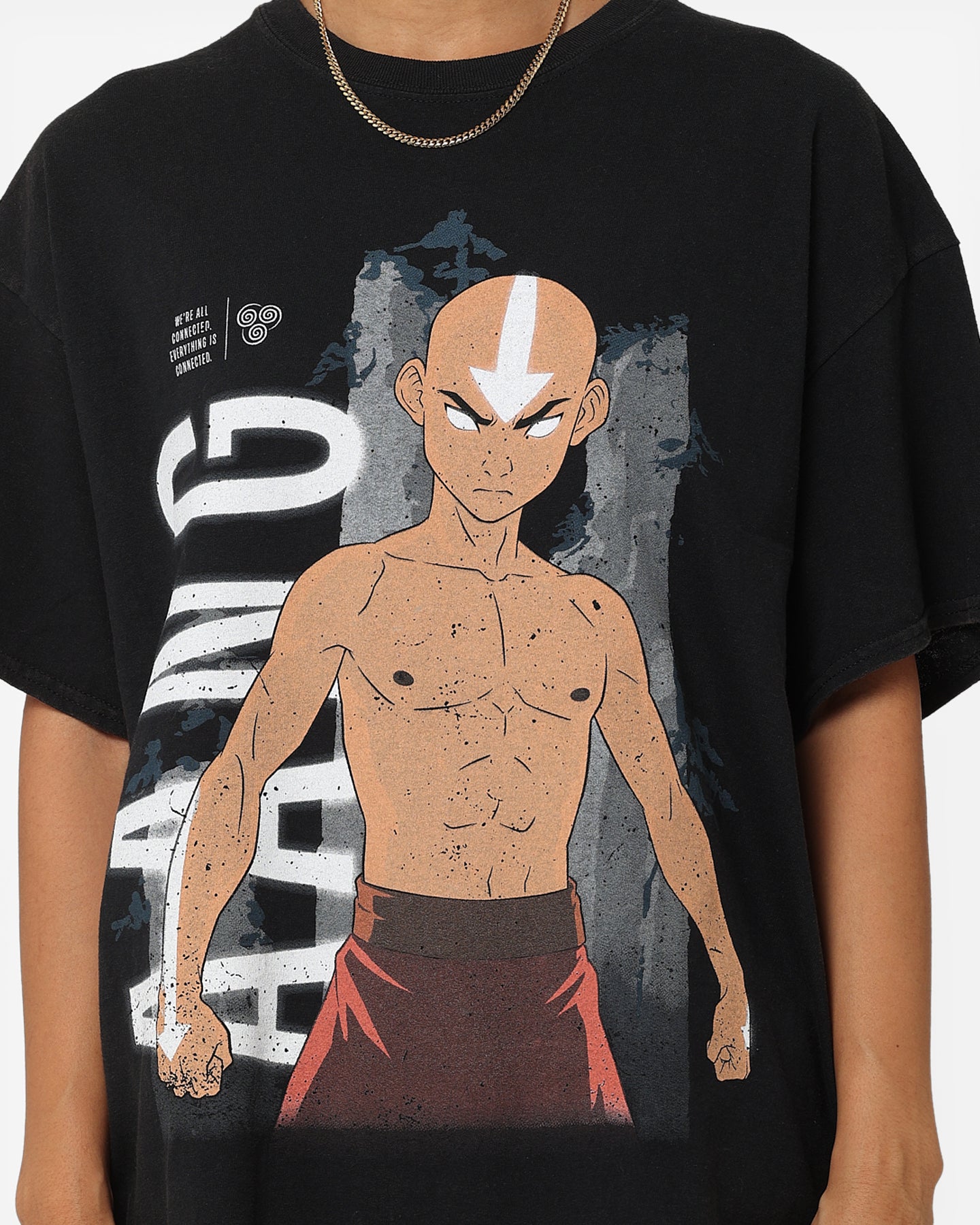 Goat Crew X Avatar: The Last Airbender Aang Vintage T-Shirt Black Wash Style001
