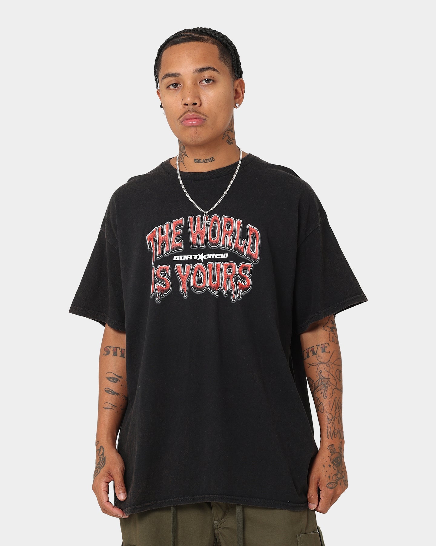 Goat Crew The World Is Yours Vintage T-Shirt Black Wash