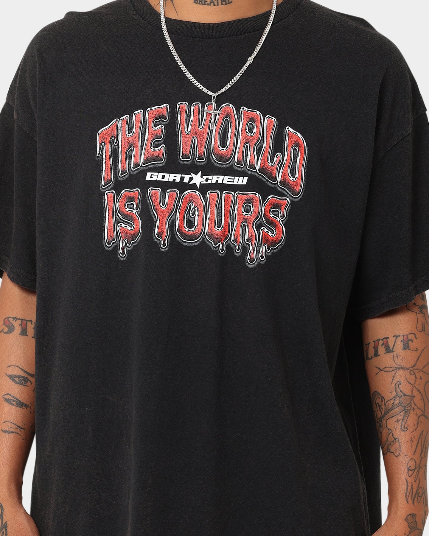 Goat Crew The World Is Yours Vintage T-Shirt Black Wash