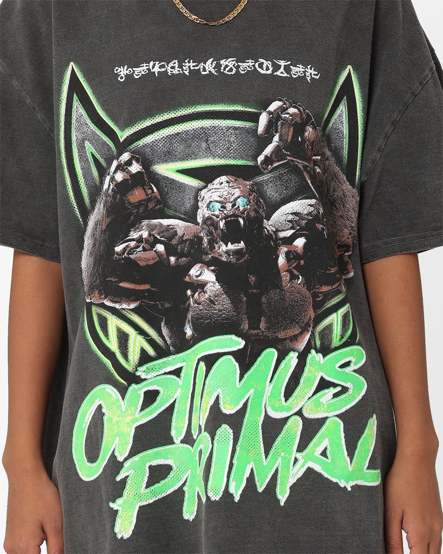 Goat Crew X Transformers Optimus Primal Heavyweight Vintage T-Shirt Black Wash Style001