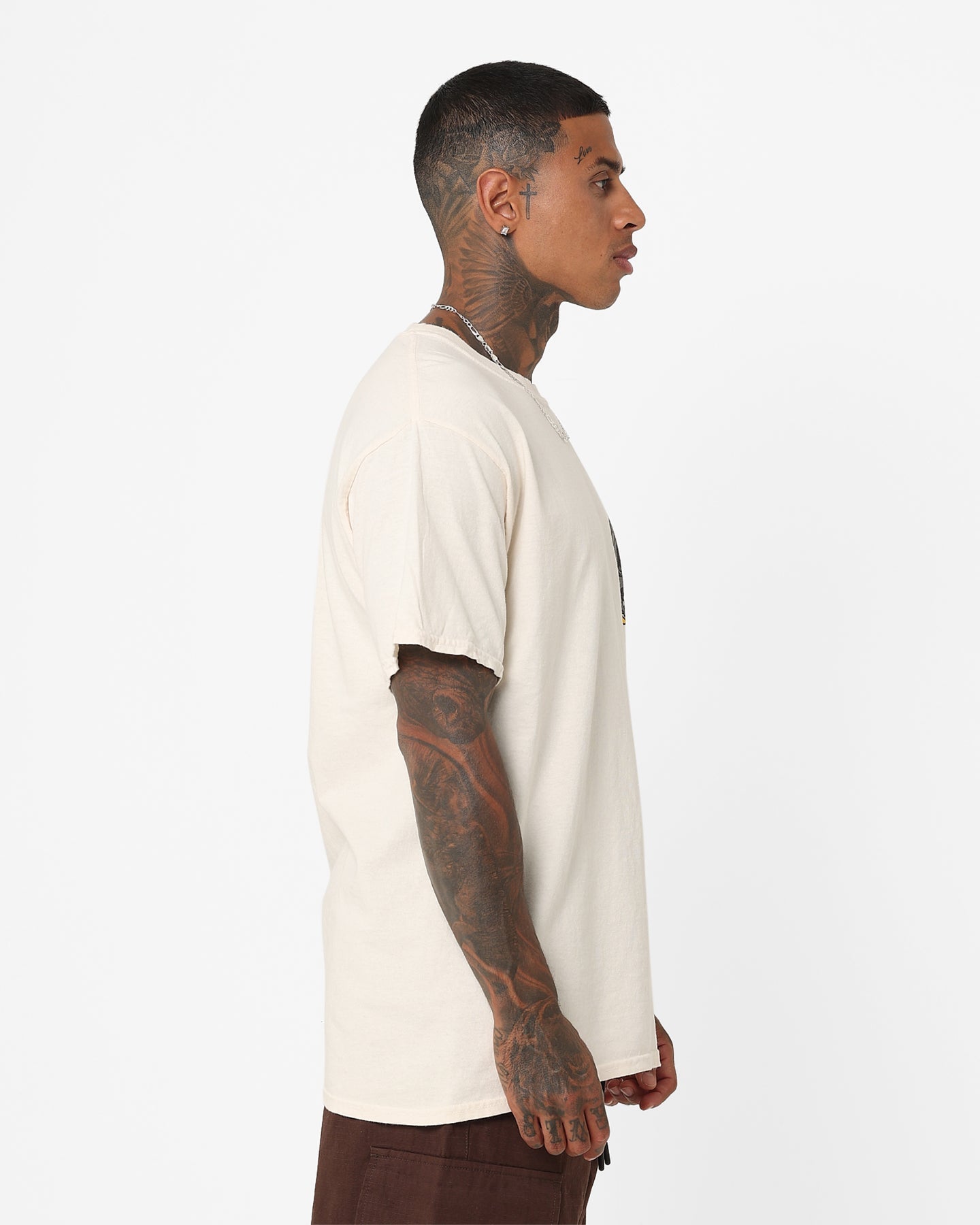 Goat Crew Smiley Skull Vintage T-Shirt Off White