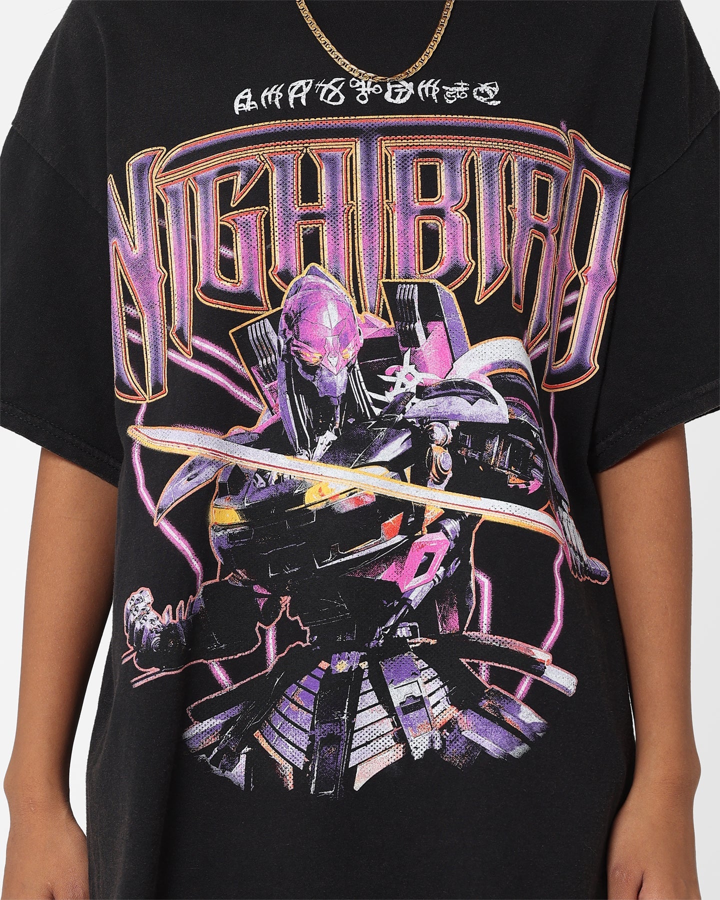 Goat Crew X Transformers Nightbird Vintage T-Shirt Black Wash Style001