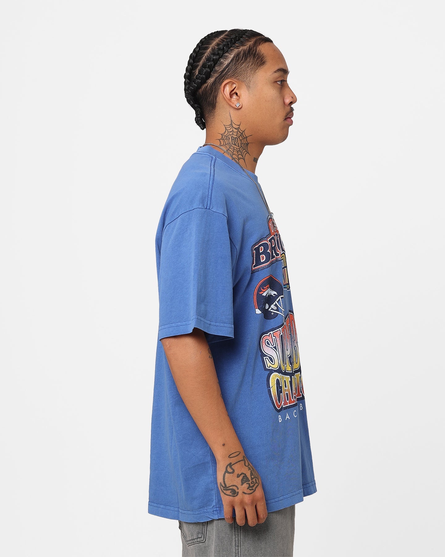 Mitchell & Ness Denver Broncos Vintage Superbowl Champion T-Shirt Faded Blue
