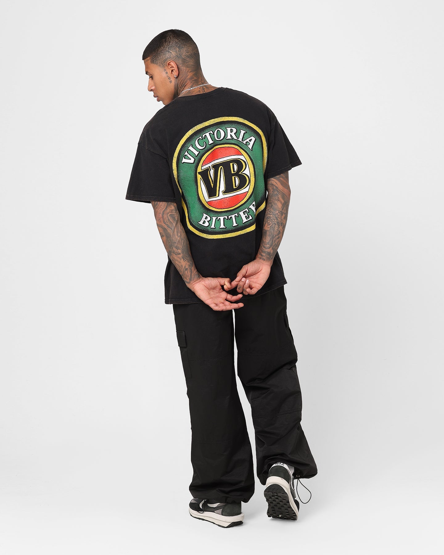 Goat Crew X Victoria Bitter VB Vintage T-Shirt Black Wash