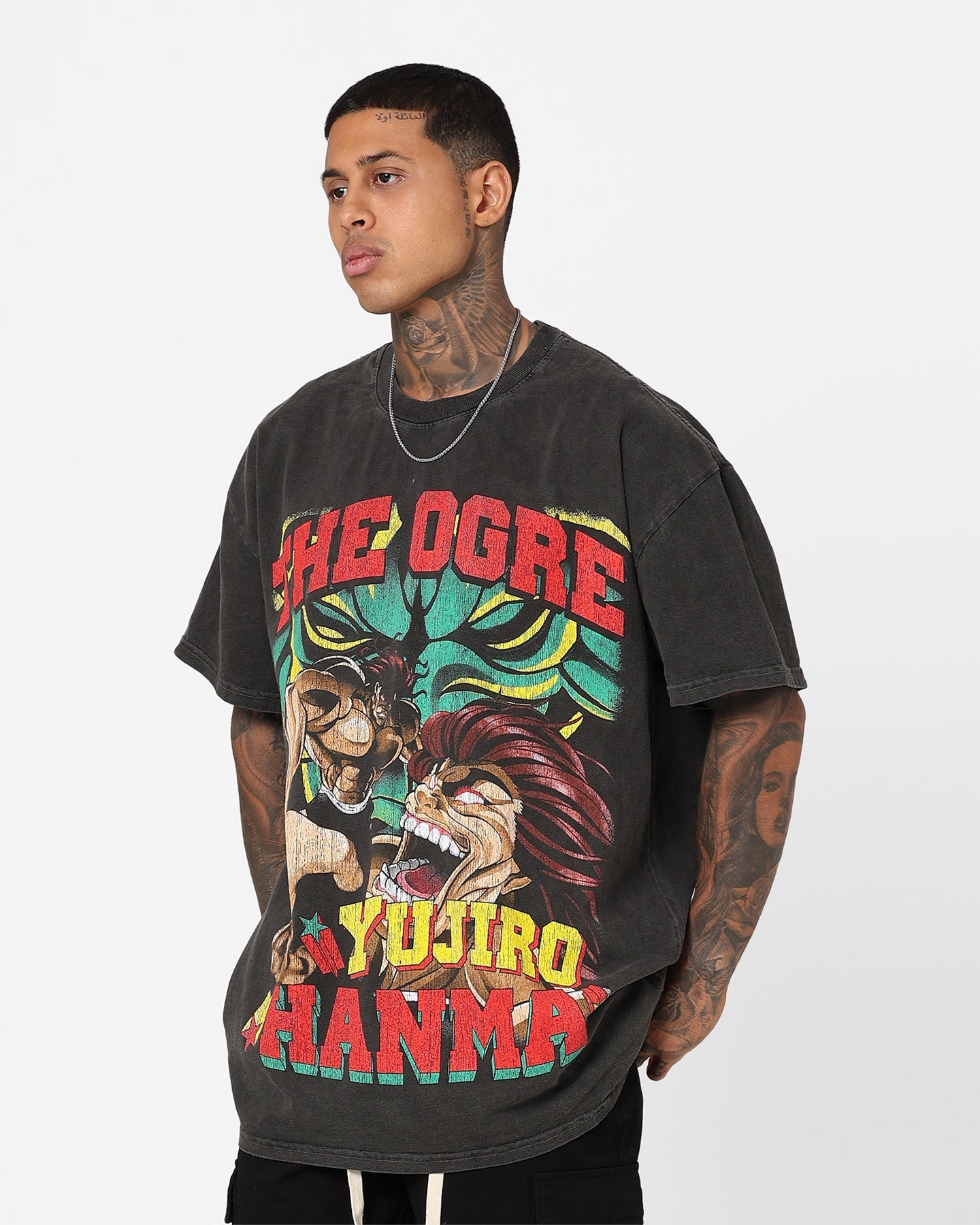 Goat Crew X Baki Yujiro Heavyweight Vintage T-Shirt Black Wash