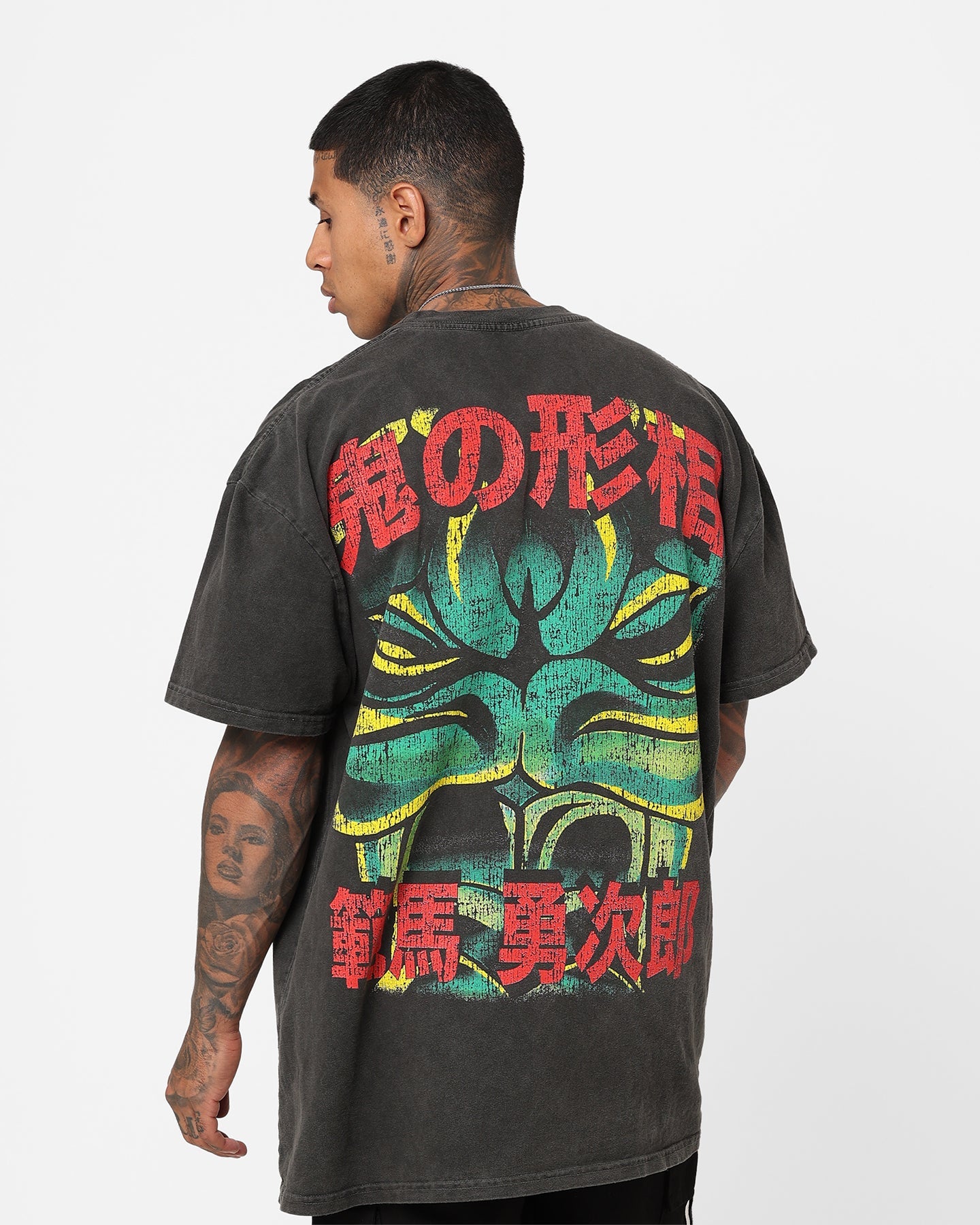 Goat Crew X Baki Yujiro Heavyweight Vintage T-Shirt Black Wash