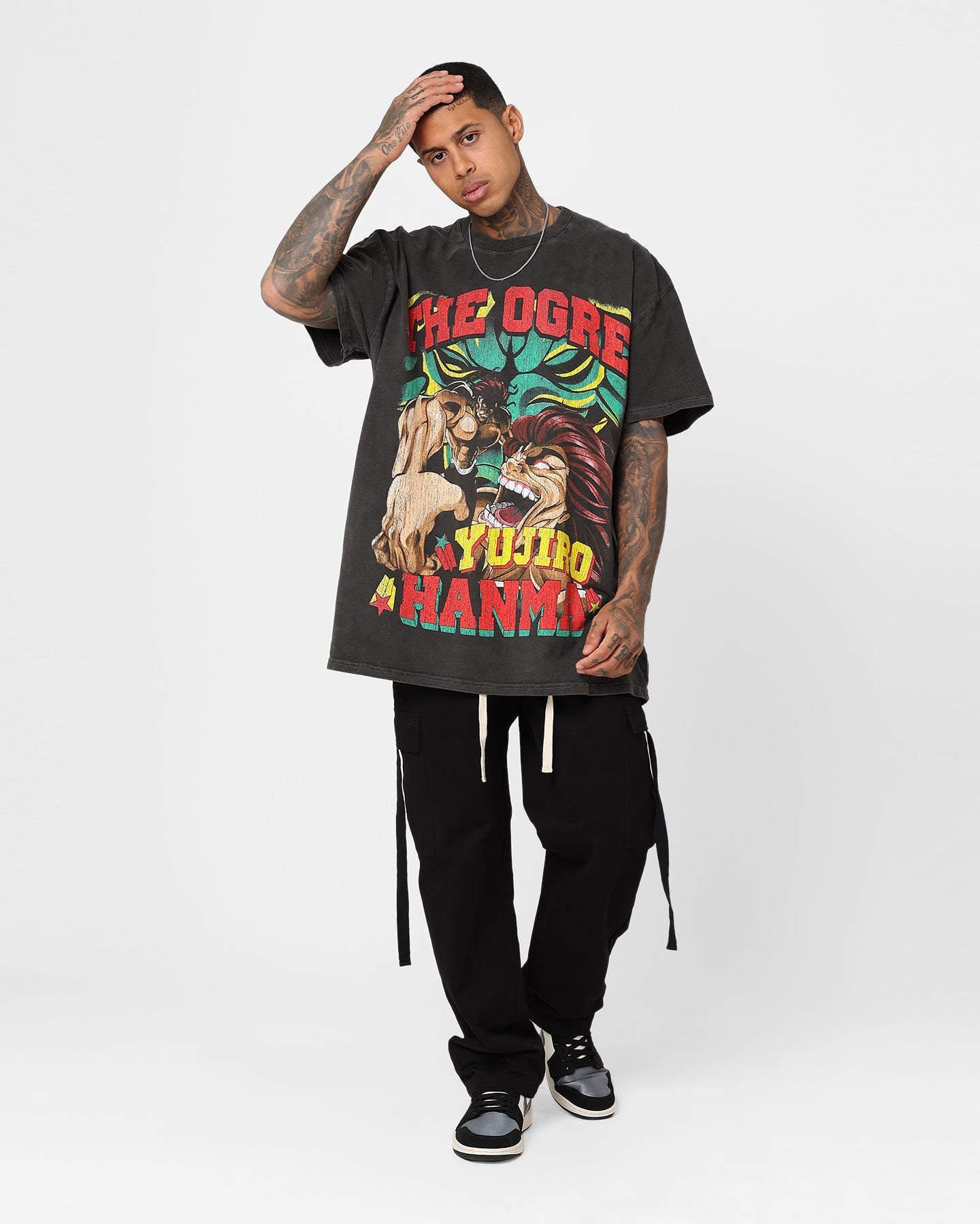 Goat Crew X Baki Yujiro Heavyweight Vintage T-Shirt Black Wash