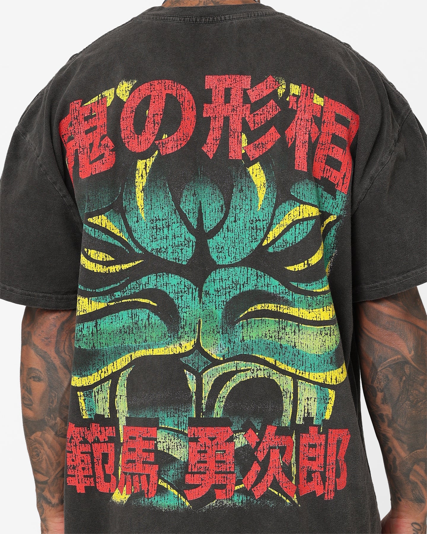 Goat Crew X Baki Yujiro Heavyweight Vintage T-Shirt Black Wash