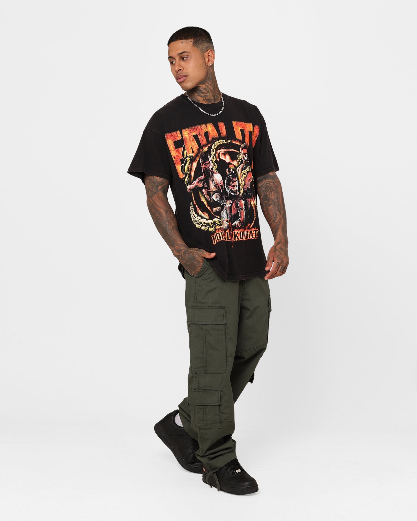 Goat Crew X Mortal Kombat Group Vintage T-Shirt Black Wash