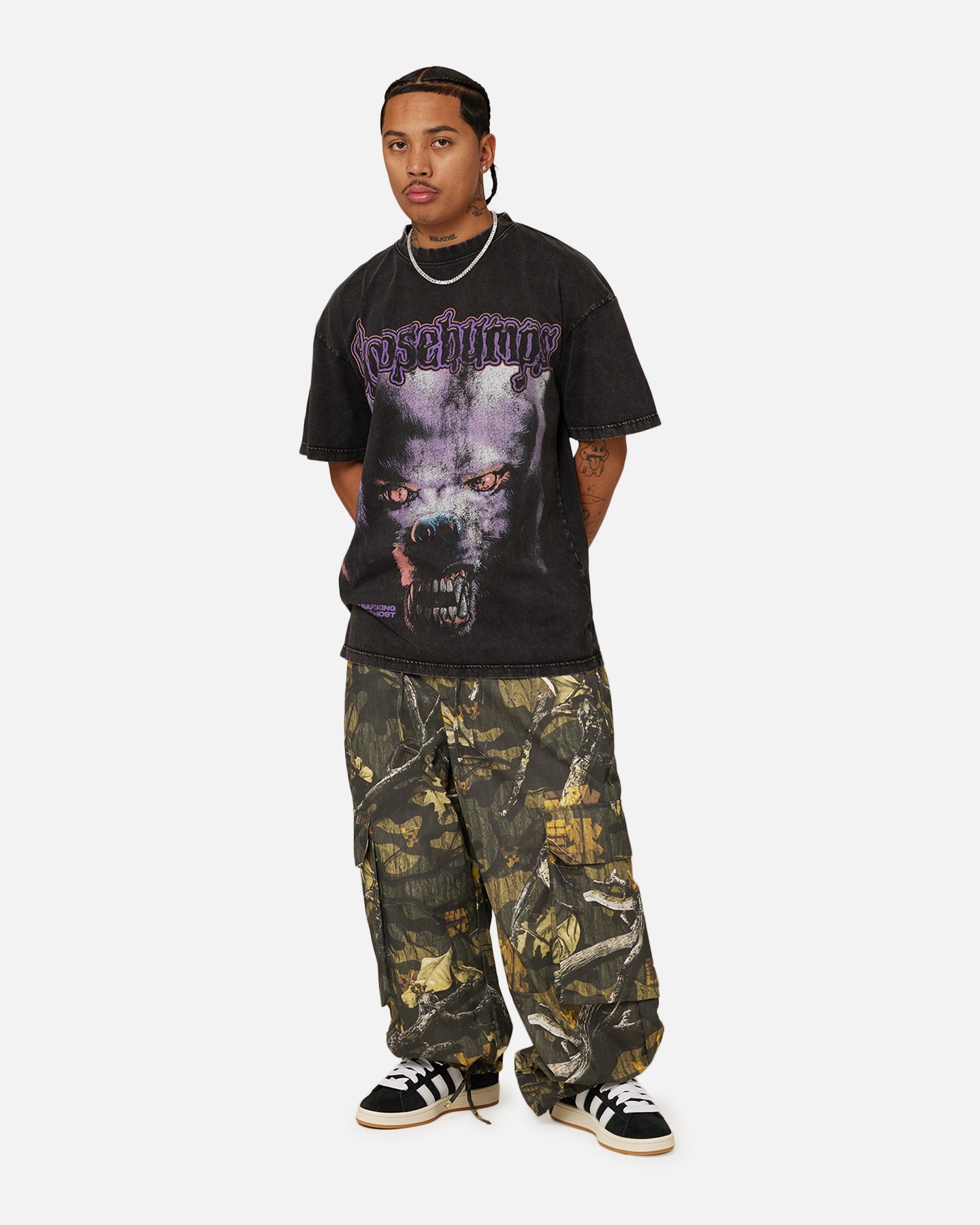 American Thrift X Goosebumps Barking Ghost Vintage T-Shirt Black
