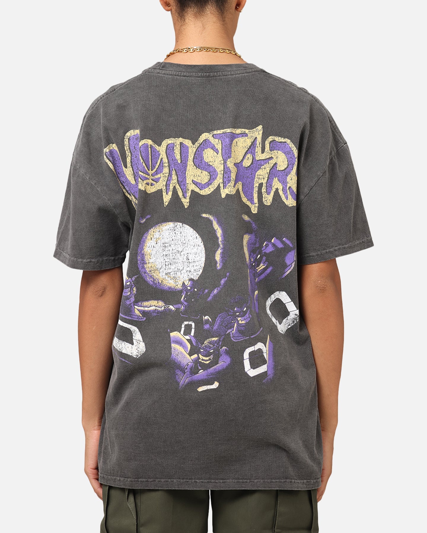 American Thrift X Space Jam Monstars Heavyweight Vintage T-Shirt Black Wash Style001