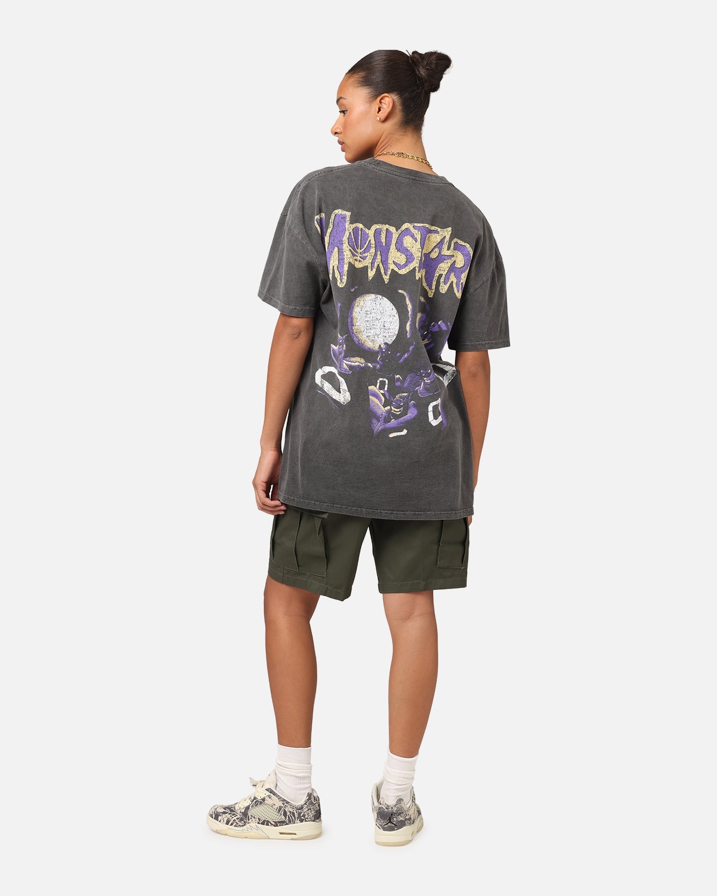 American Thrift X Space Jam Monstars Heavyweight Vintage T-Shirt Black Wash Style001